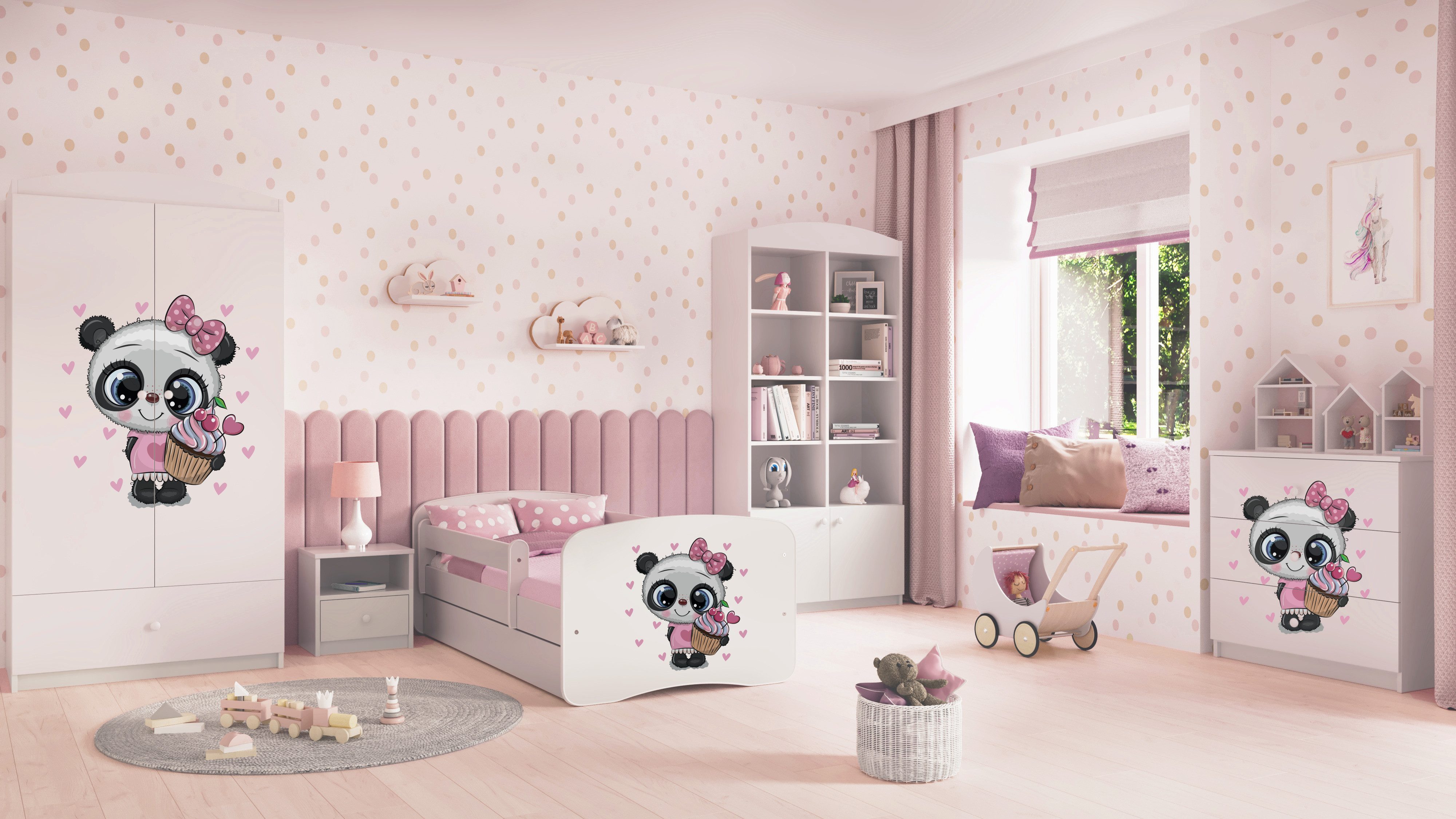 Raumhirsch Furniture Kinderbett 70x140, 80x160, 80x180 cm - Komplettset mit Matratze & Schublade (Bett für Mädchen, Einzelbett Kinder 2–12, mit Rausfallschutz & – Bild 5 von 5
