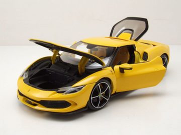 Bburago Modellauto Ferrari 296 GTB gelb Modellauto 1:18 Bburago, Maßstab 1:18
