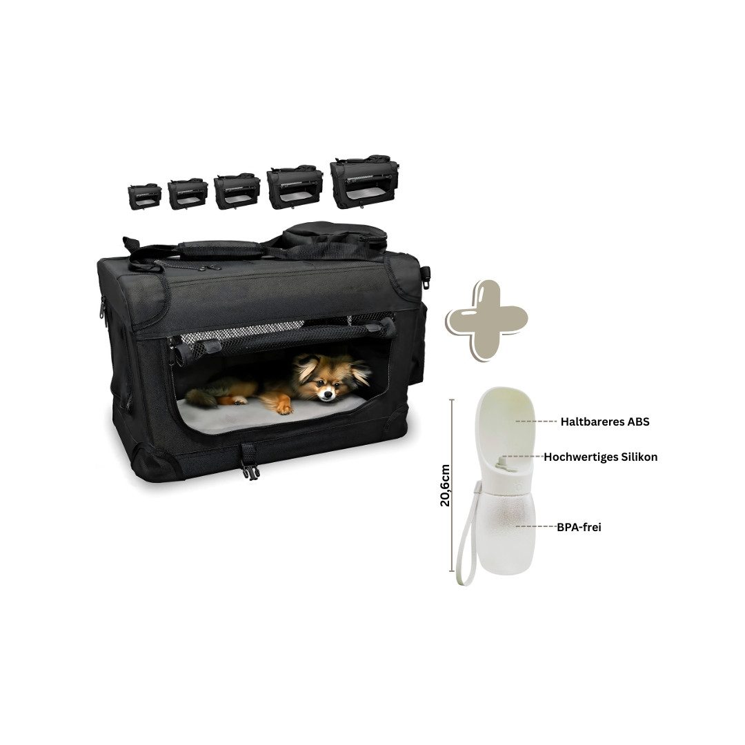 Defactoshop Tiertransportbox Transporttasche Hundebox faltbar Hundetasche für Haustiere Katze