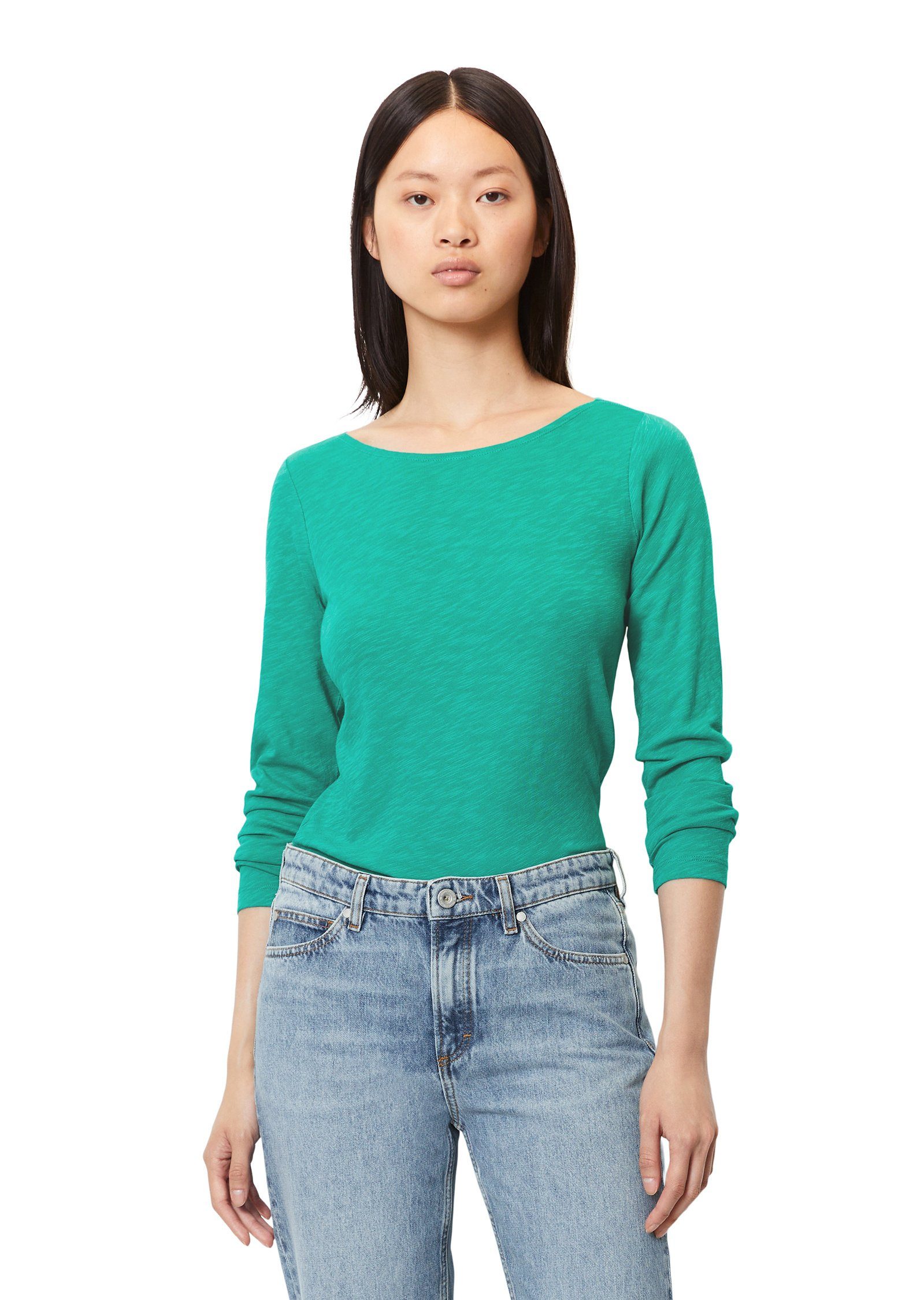 Marc O'Polo Langarmshirt aus Organic Cotton Slub Jersey green