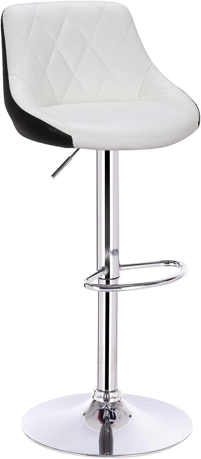 drehbar aus Sitzfläche Kunstleder Woltu Weiß+Schwarz Barhocker 2 Drehhocker (4 St), farbig