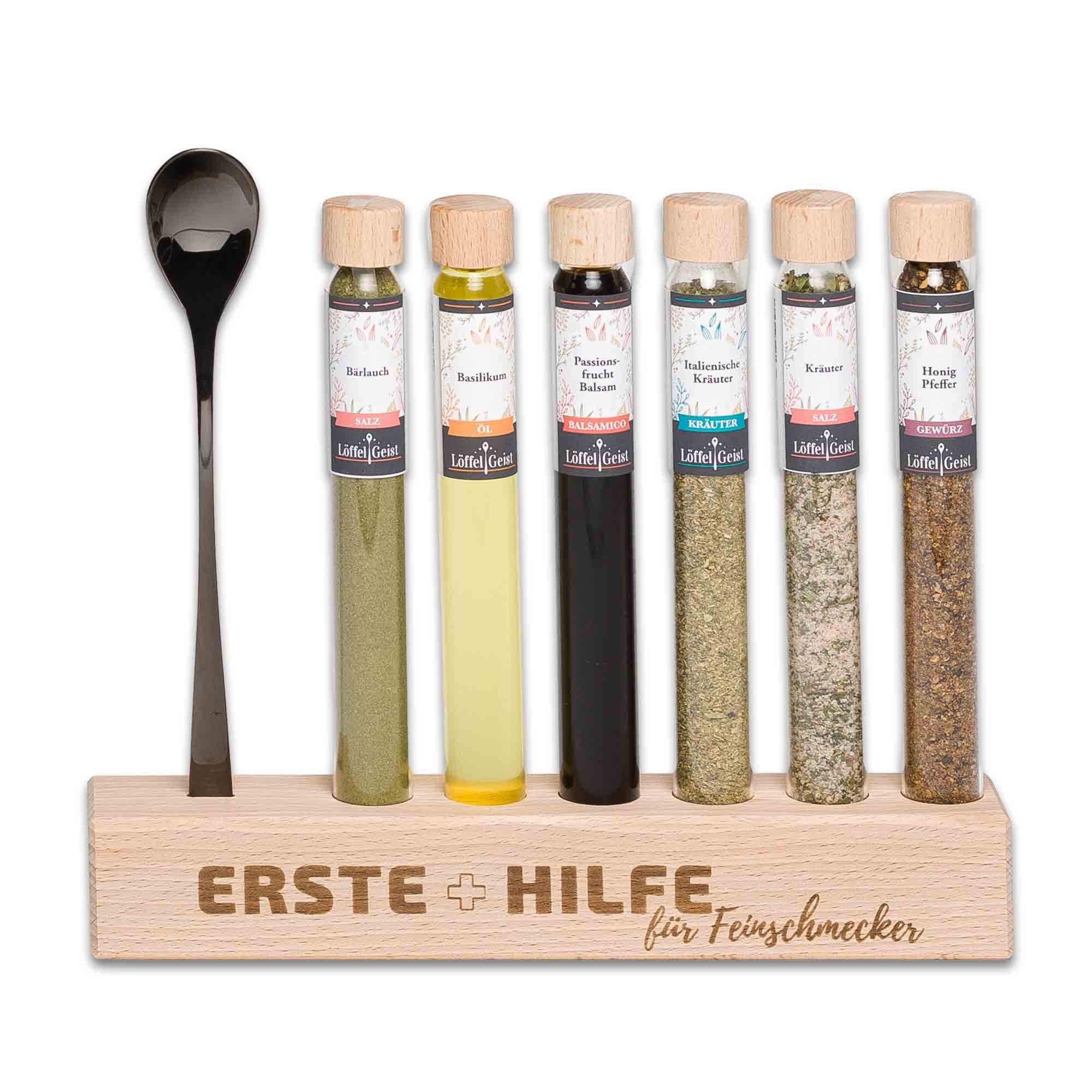 Löffelgeist Lebensmittel-Geschenkset Erste Hilfe für Feinschmecker