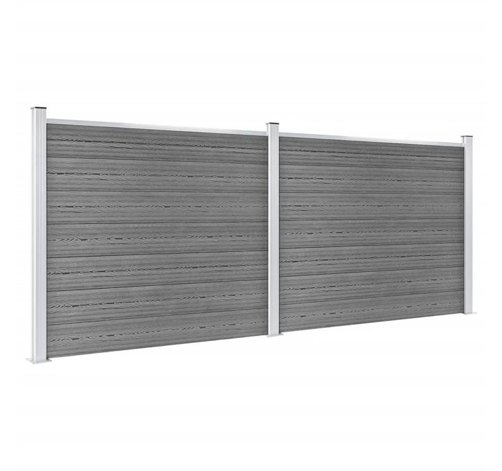 Thumbnail - vidaXL Gartenzaun Zaunelement Set WPC 353x146 cm Grau, (1-St)