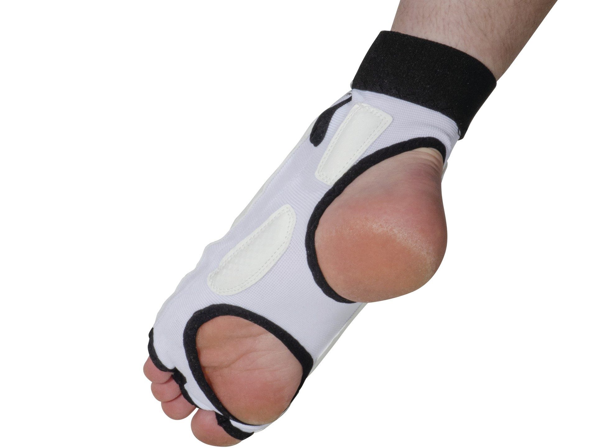 KWON Fußschutz Taekwondo WT Fußschützer Fußschoner WTF weiß schwarz (Paar), WT Taekwondo konzipierte, Kunstleder