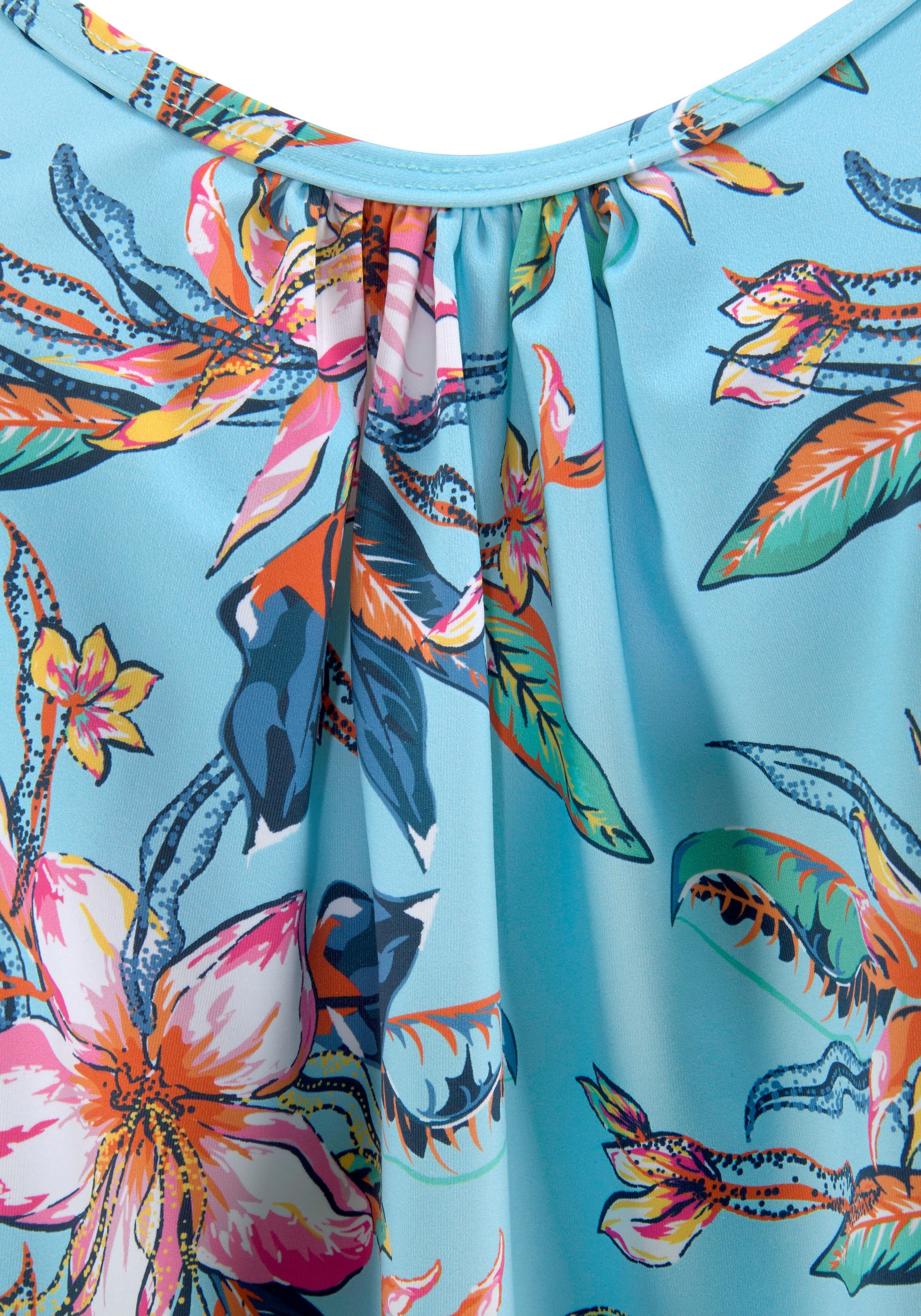 LASCANA Tankini-Top Malia, mit lockerem Schnit und tropischem Print