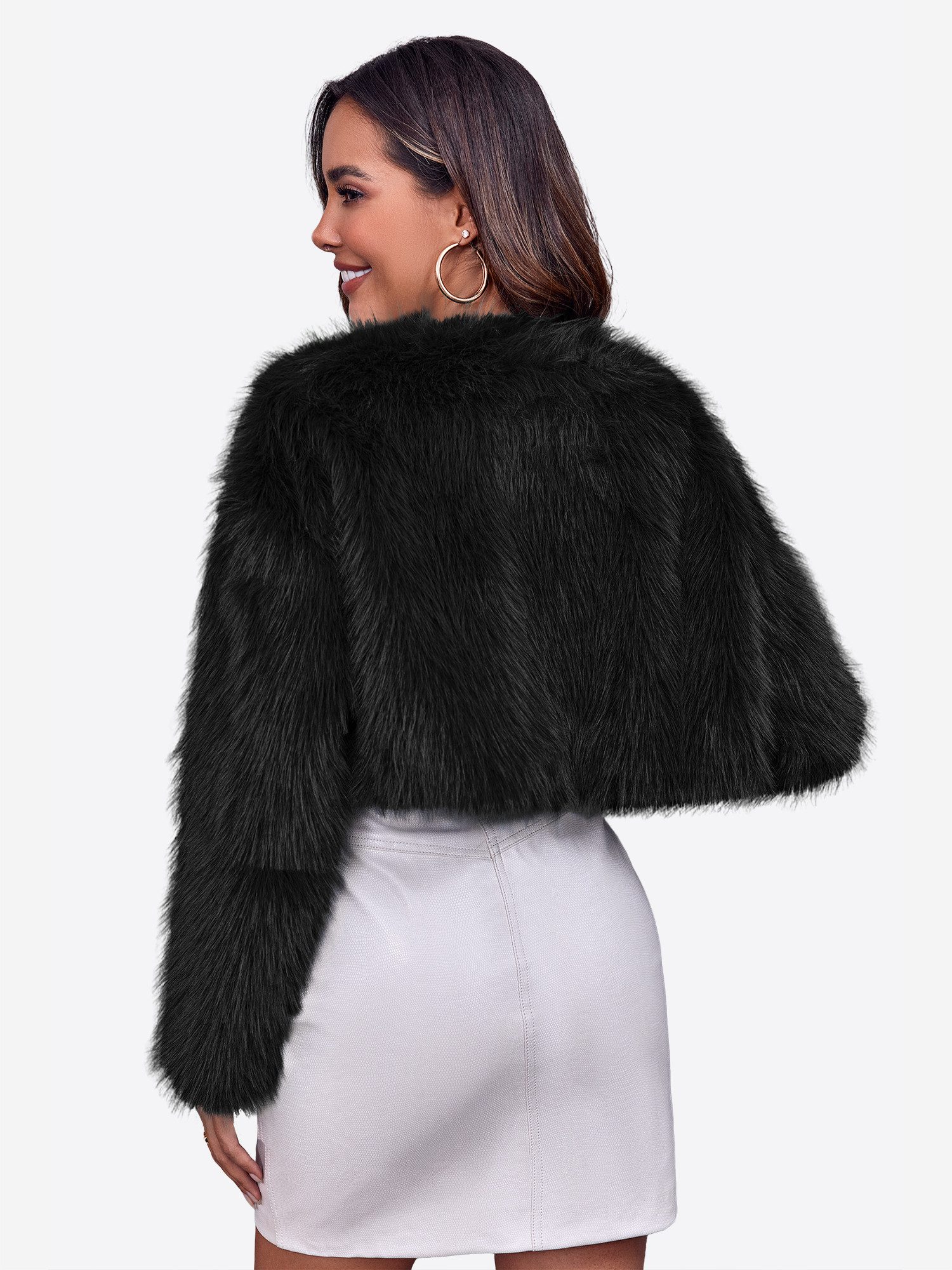 Imily Bela Fellimitatjacke Damen Kunstfell Strickjacke Kurzmantel (Packung, günstig online kaufen