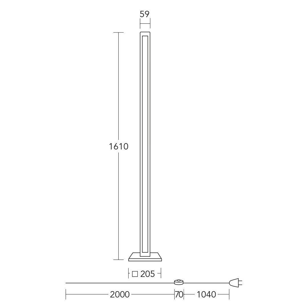 HerzBlut LED Stehlampe Karl K LED mit Kopfholz, Alu LED-Leiste Acryl, satiniert