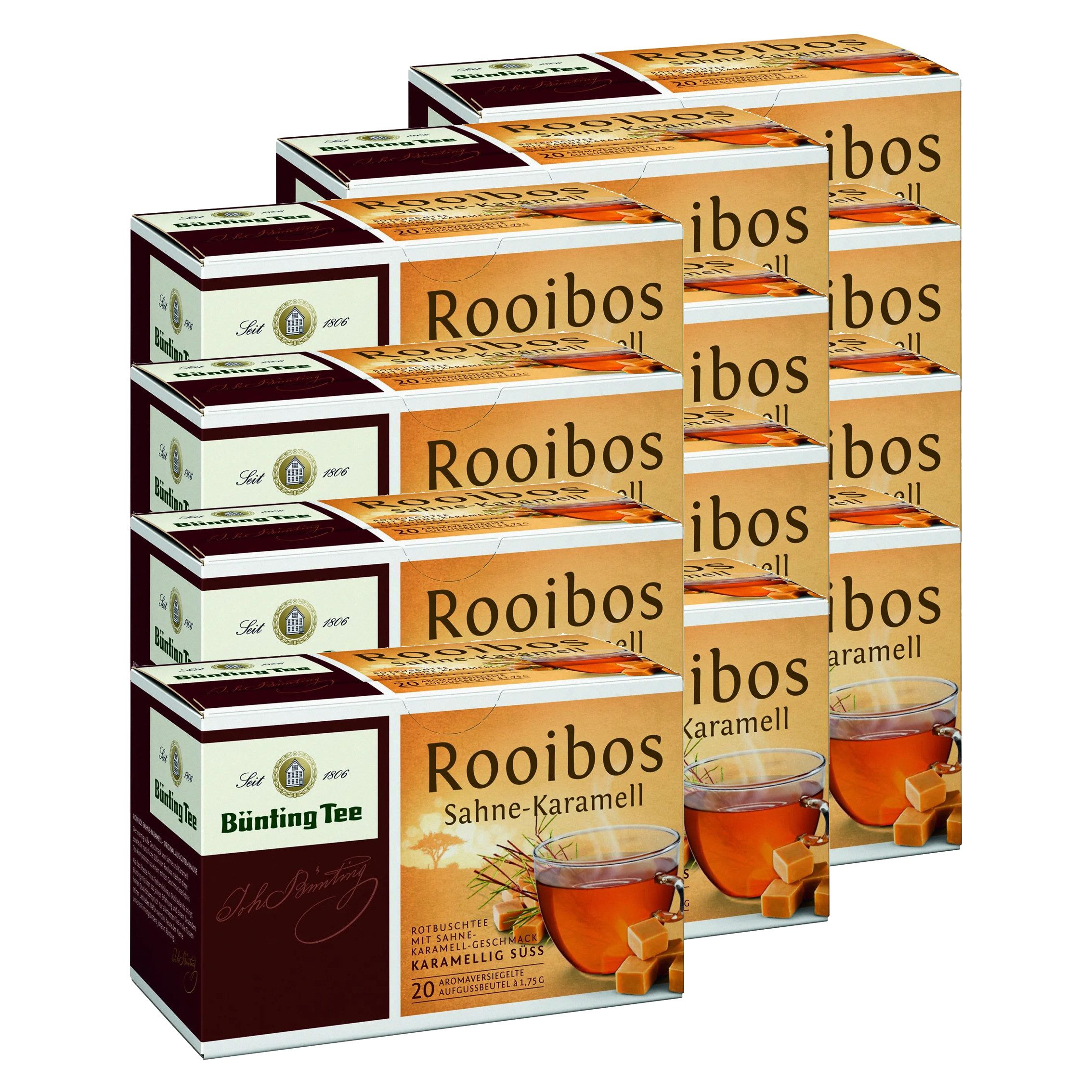 Bünting Tee Tee, Bünting Tee Rooibos Sahne Karamell karamellig Süss 12er Pack