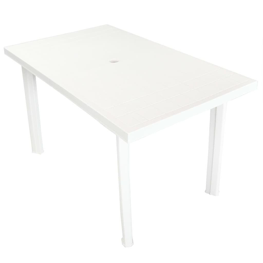 furnicato Gartentisch Weiß 126 x 76 x 72 cm Kunststoff | Tische