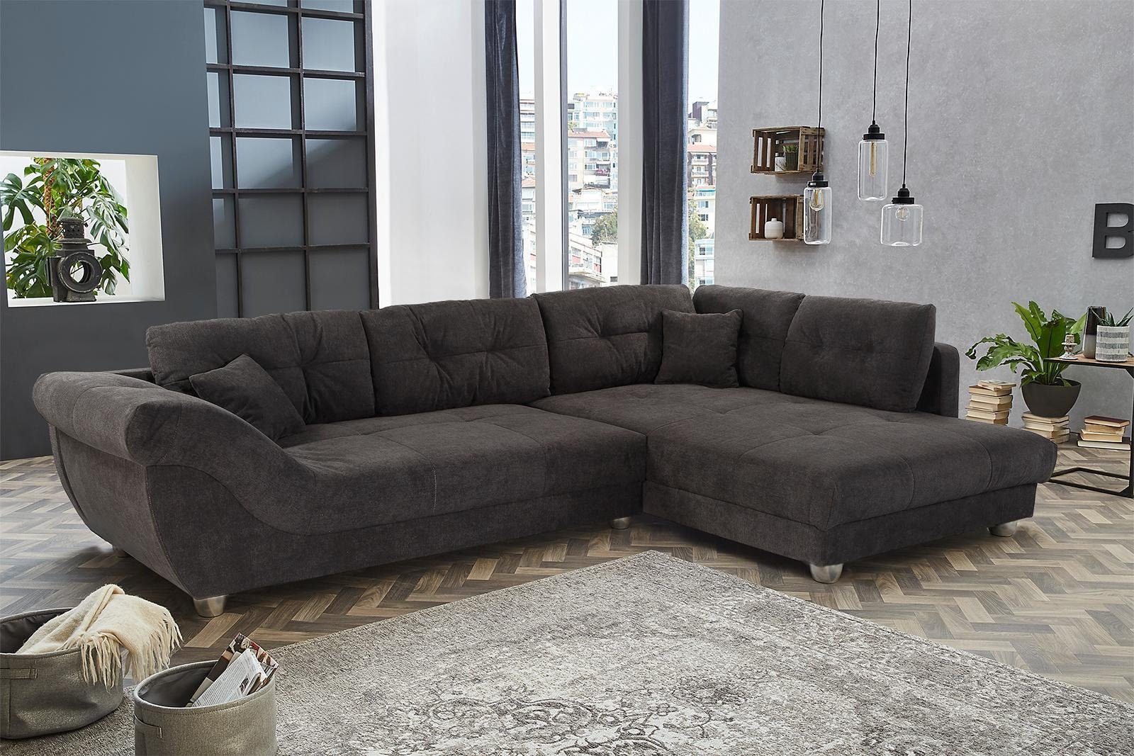 Jockenhöfer Gruppe Ecksofa Siena L-Form, B: 346 cm, mit Zierkissen, große Sitz- und Liegefläche