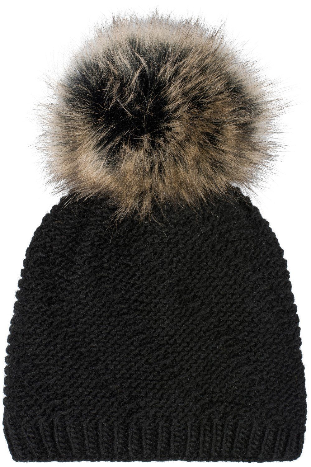 styleBREAKER Bommelmütze Einfarbige Strick Bommelmütze mit Thermo-Fleece (1 günstig online kaufen