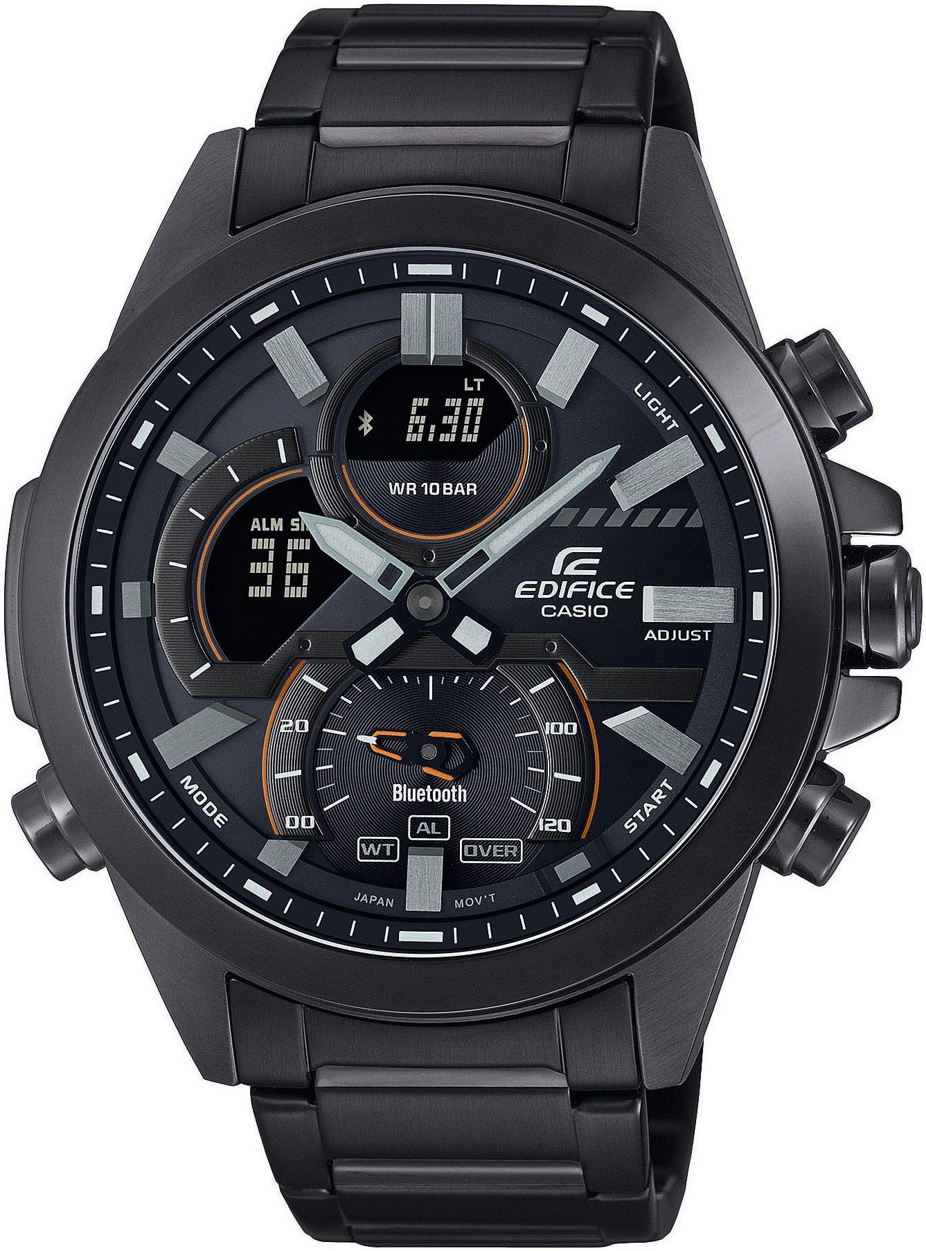 CASIO EDIFICE Smartwatch, Armbanduhr, Herrenuhr, Bluetooth, Stoppfunktion, Weltzeit, digital