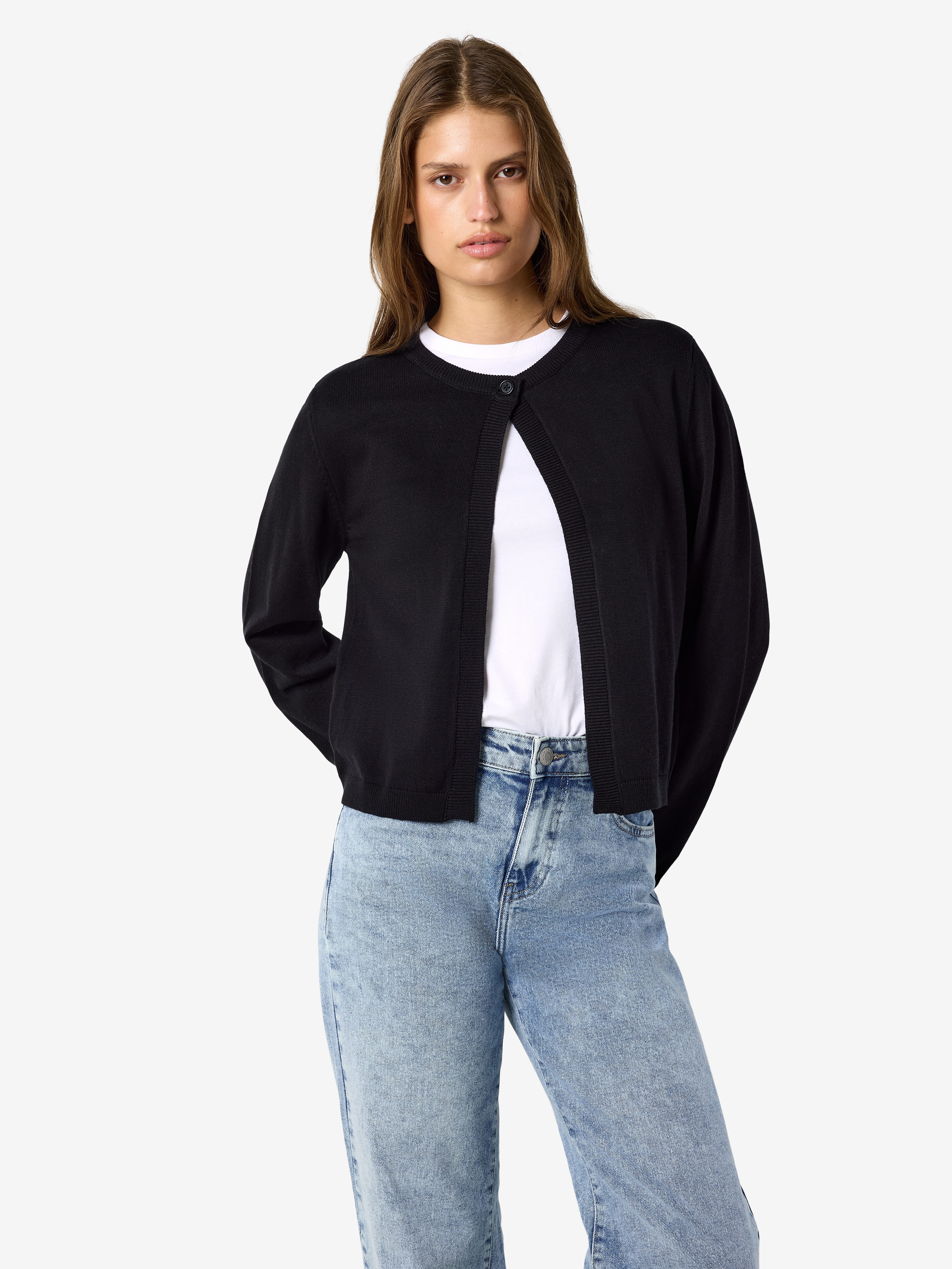 Noisy may Strickjacke NMMAYSA L/S O-NECK KNIT CARDIGAN NOOS Baumwollmischung, regular fit