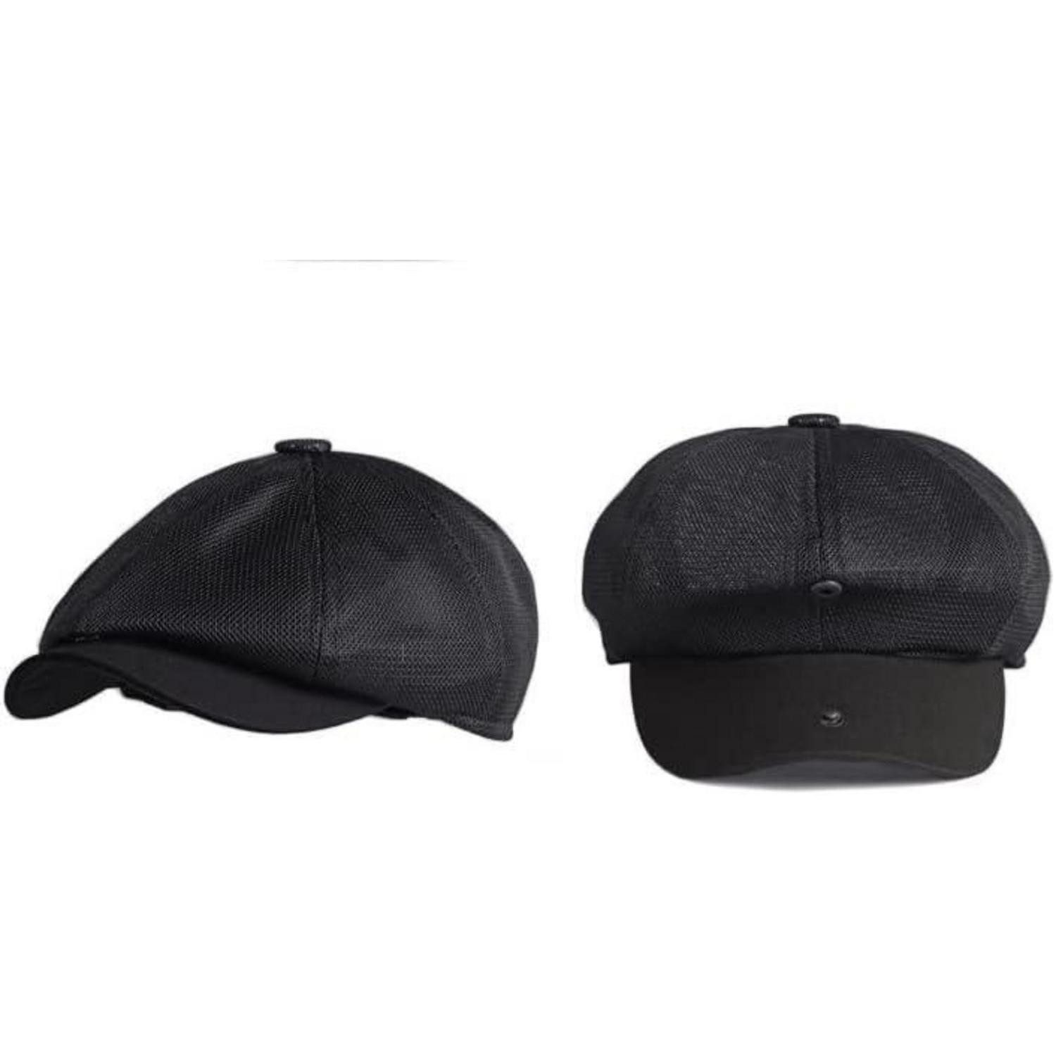 LuxusKollektion Schiebermütze Schiebermütze Herren Damen Mesh Flatcap Einheitsgröße 1 Schwarz