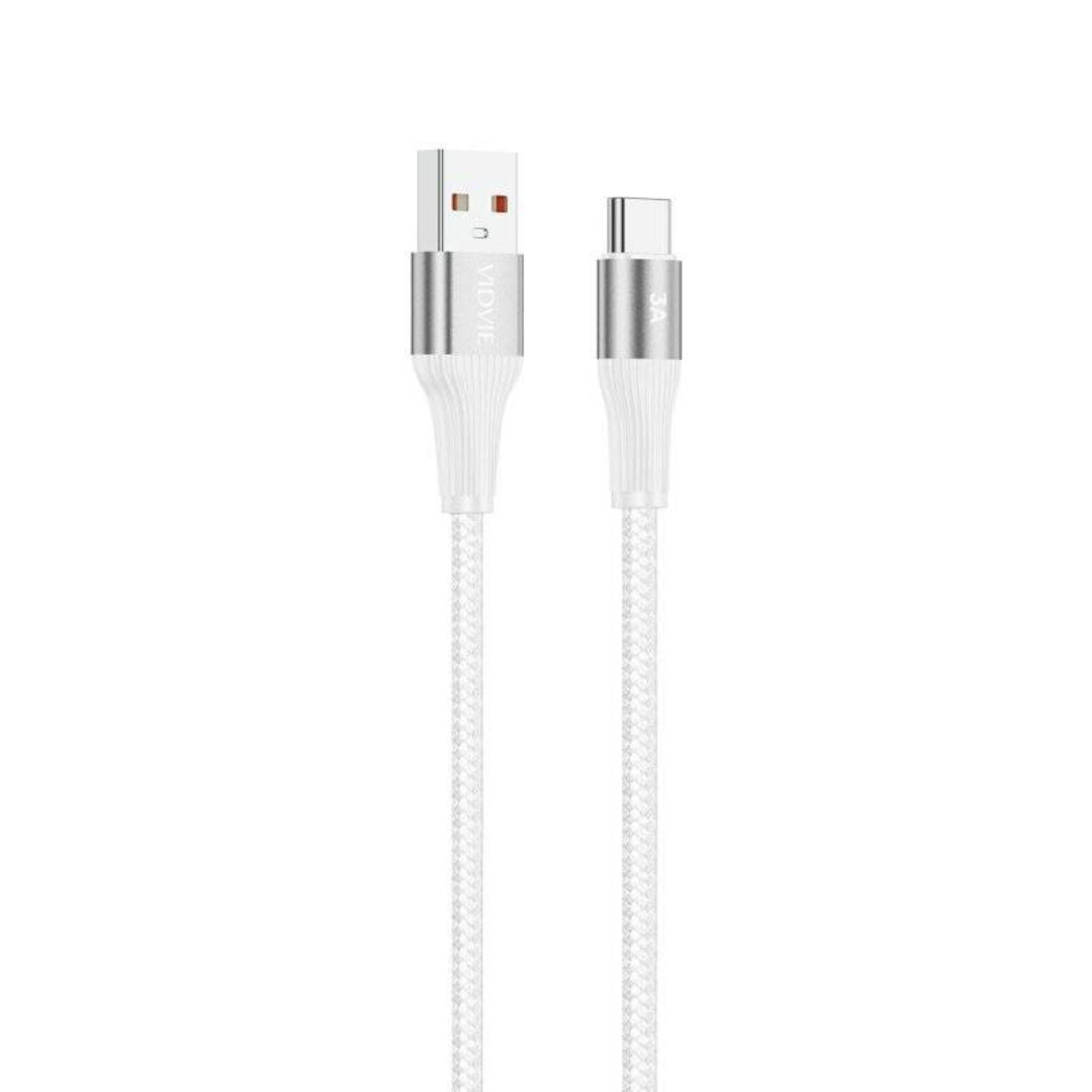 COFI 1453 Ladekabel USB - USB-C - Datenkabel 100 cm in Weiß/Silber USB-Kabel, (100 cm)