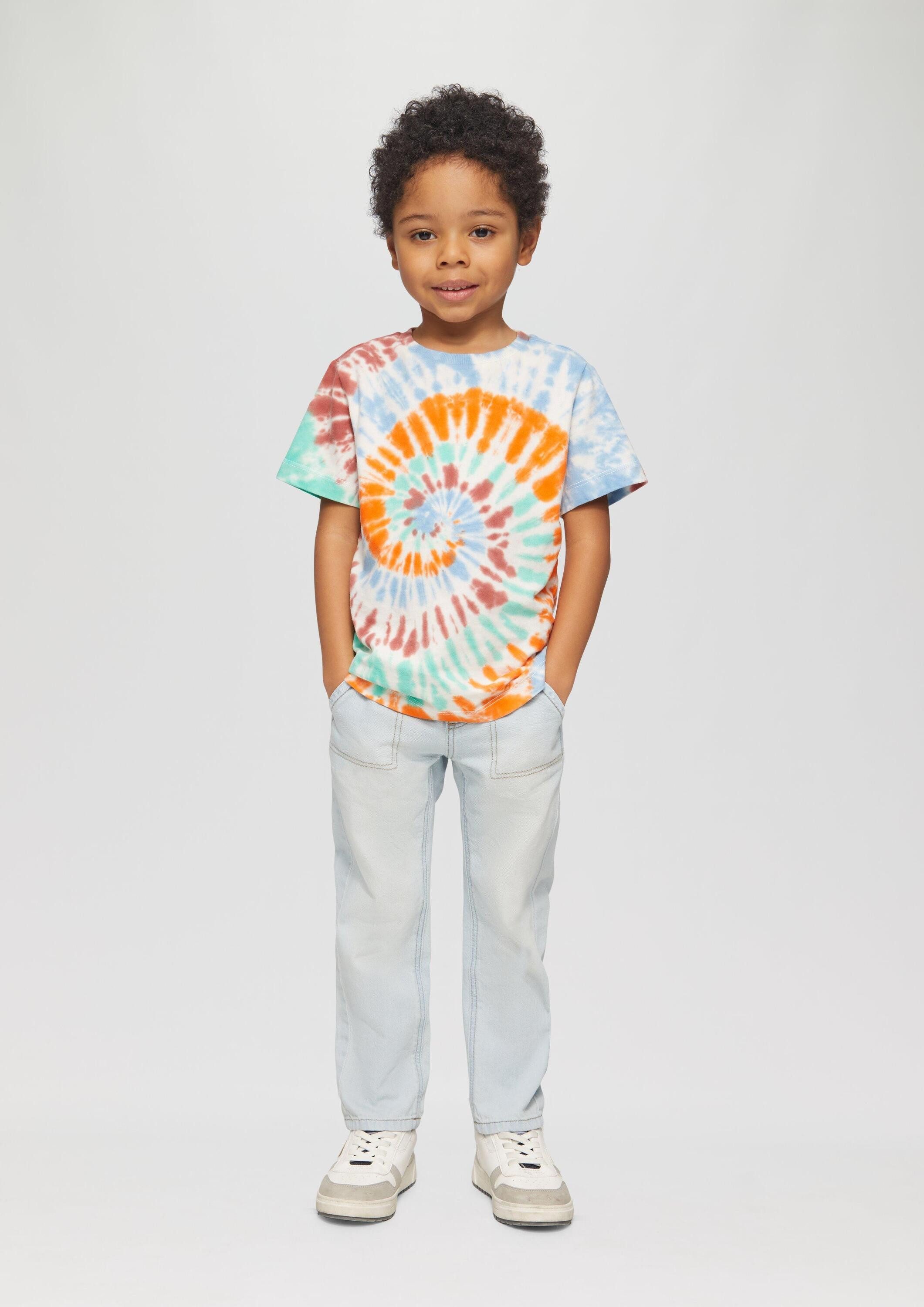 s.Oliver Kurzarmshirt T-Shirt T-Shirt aus Baumwolle mit Batikeffekt