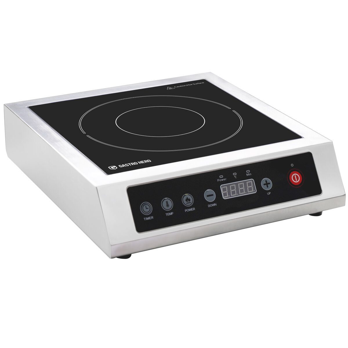GastroHero Elektro-Kochfeld IKEM35 Induktionskochfeld 3500 W Touch Einzelkochzone Timer