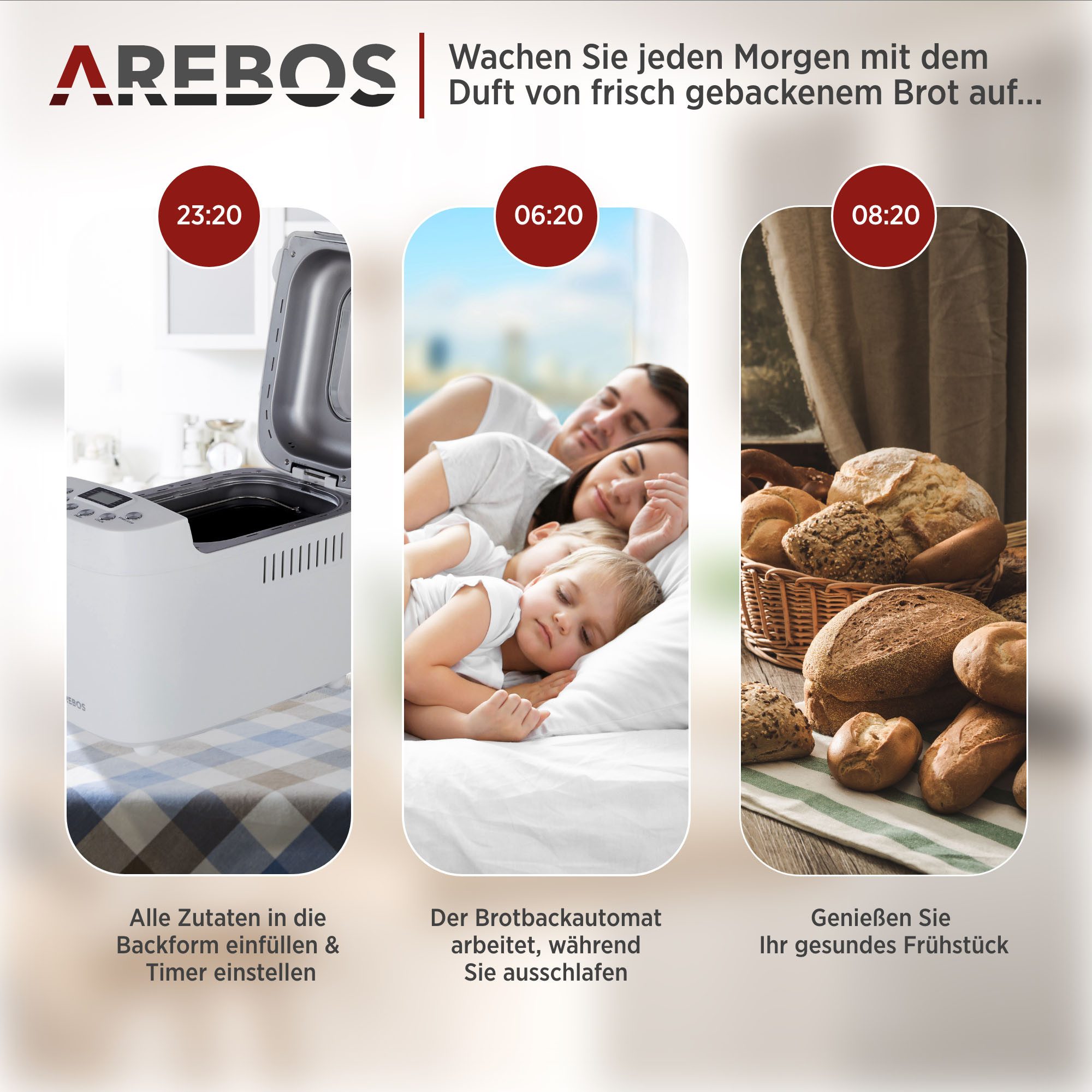 Arebos Brotbackautomat 1500g - Bild 5