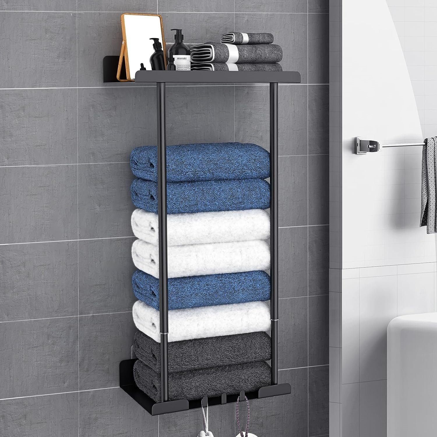 Bad und aus Handtuchhalter Handtuchhalter für mit das Haken Eisen Badetuchhalter die Wandmontage Ablagefläche, Einziehbarer SOTOR für