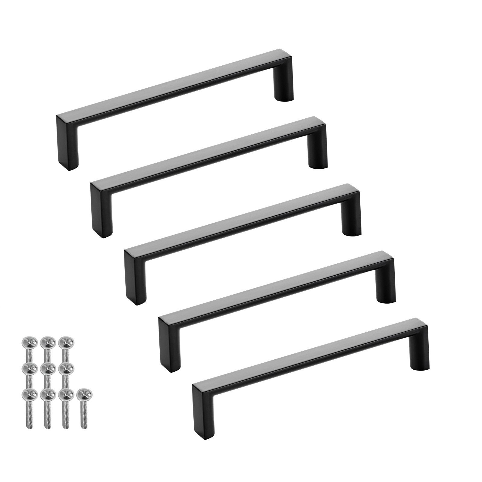 SO-TECH® Möbelgriff Bügelgriff Blackline XI schwarz matt - inkl. Schrauben (Spar-Set, 5-St), 5 Stück, Lochabstand (BA) 128 mm