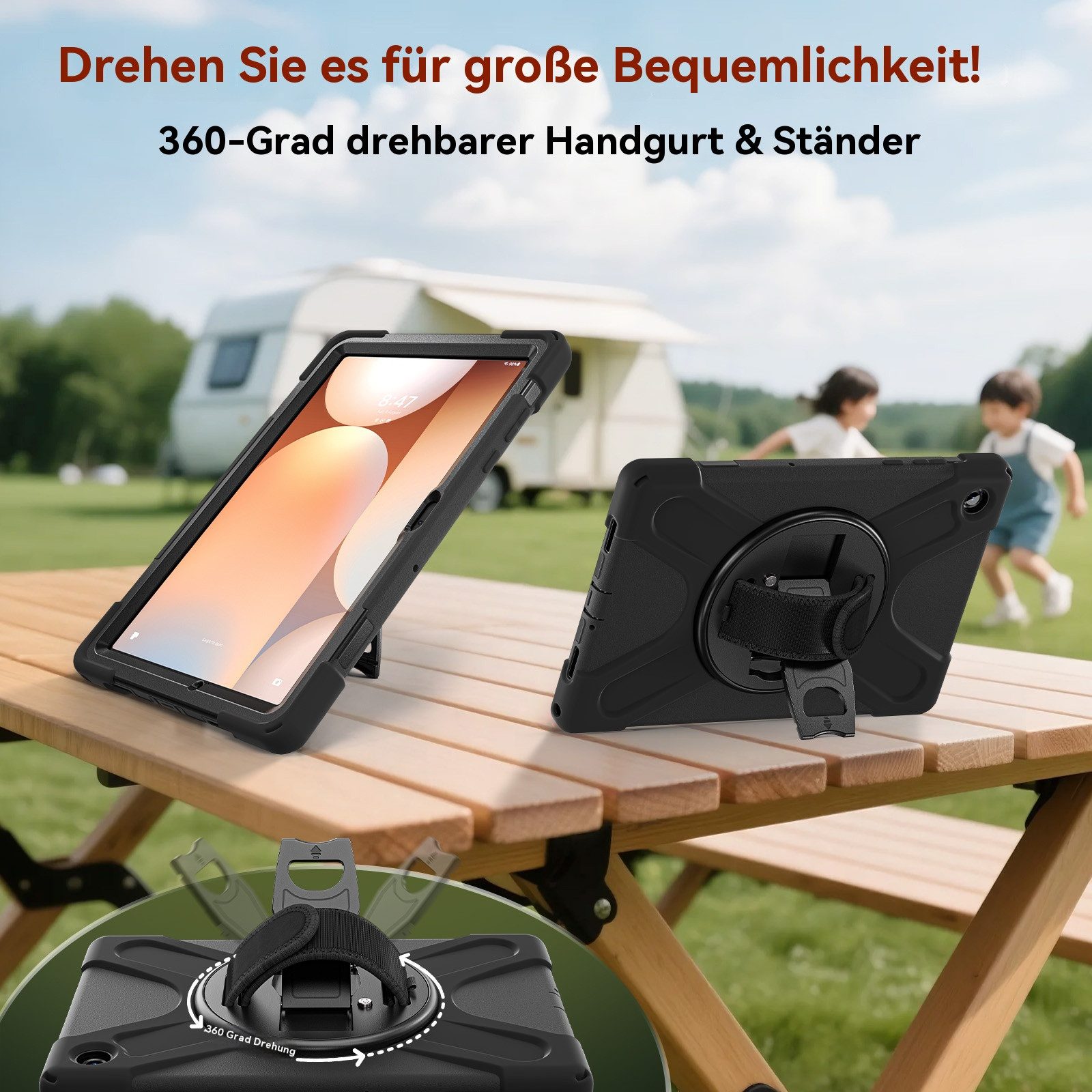 betterfon Tablet-Hülle Hülle für Samsung Galaxy Tab A11+ 11 Zoll, Stoßfeste Schutzhülle, Dual-Layer PC/TPU, Kantenschutz, kratzresistent, Standfunktion – Bild 5 von 5