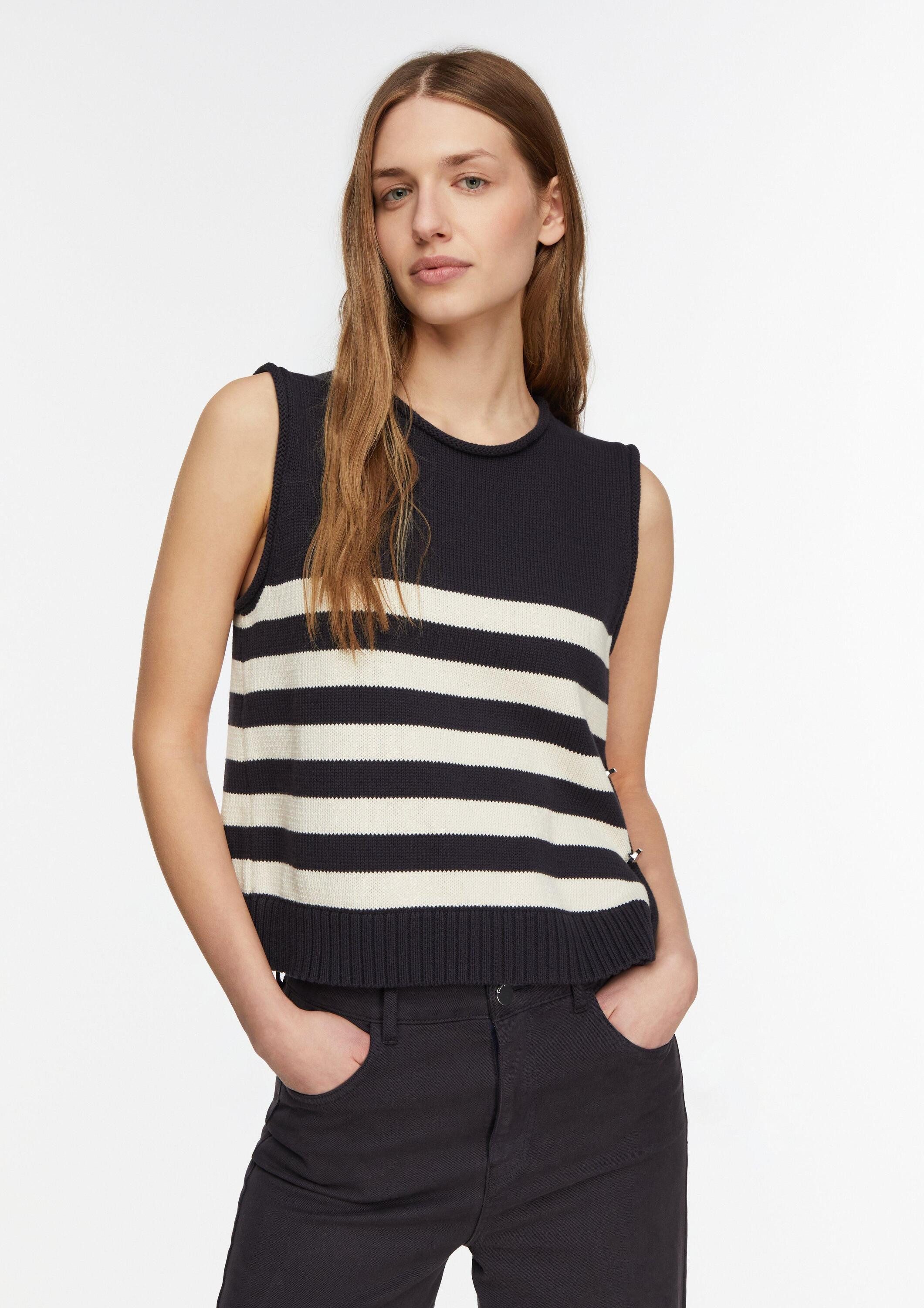 comma Rundhalspullover Strickpullunder Stricktop mit Zierknöpfen