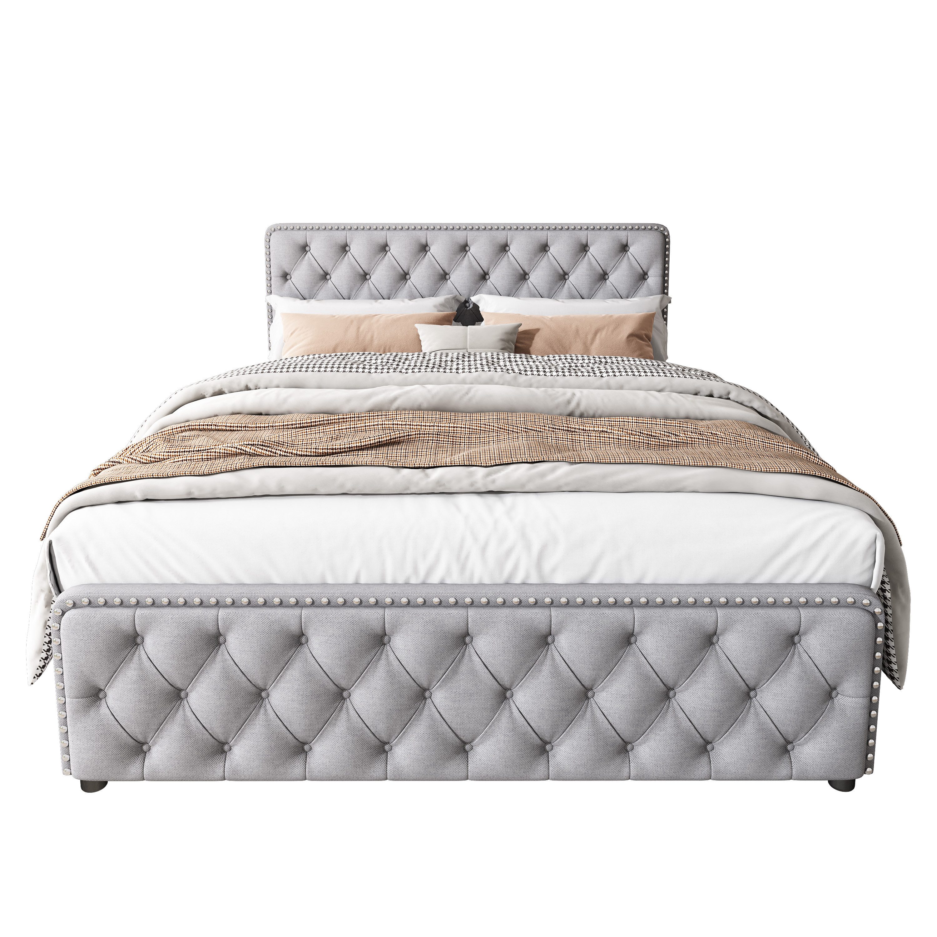 OKWISH Polsterbett Doppelbett Bett Stauraumbett Jugendbett günstig online kaufen