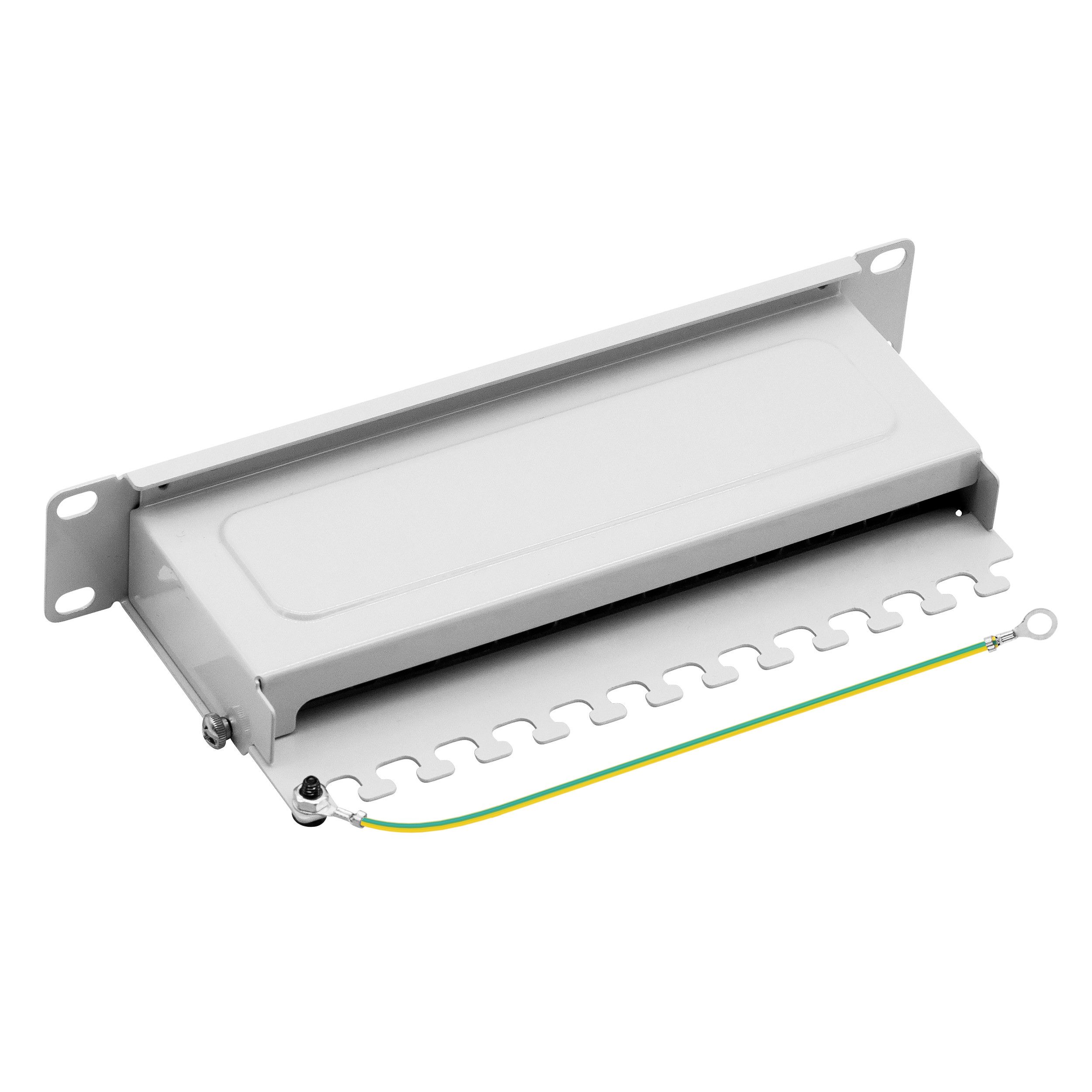 ProfiPatch Patchpanel Verteilerfeld Cat. 6A 10 Zoll Rackeinbau Netzwerk-Patch-Panel (12 Ports, 1 HE)