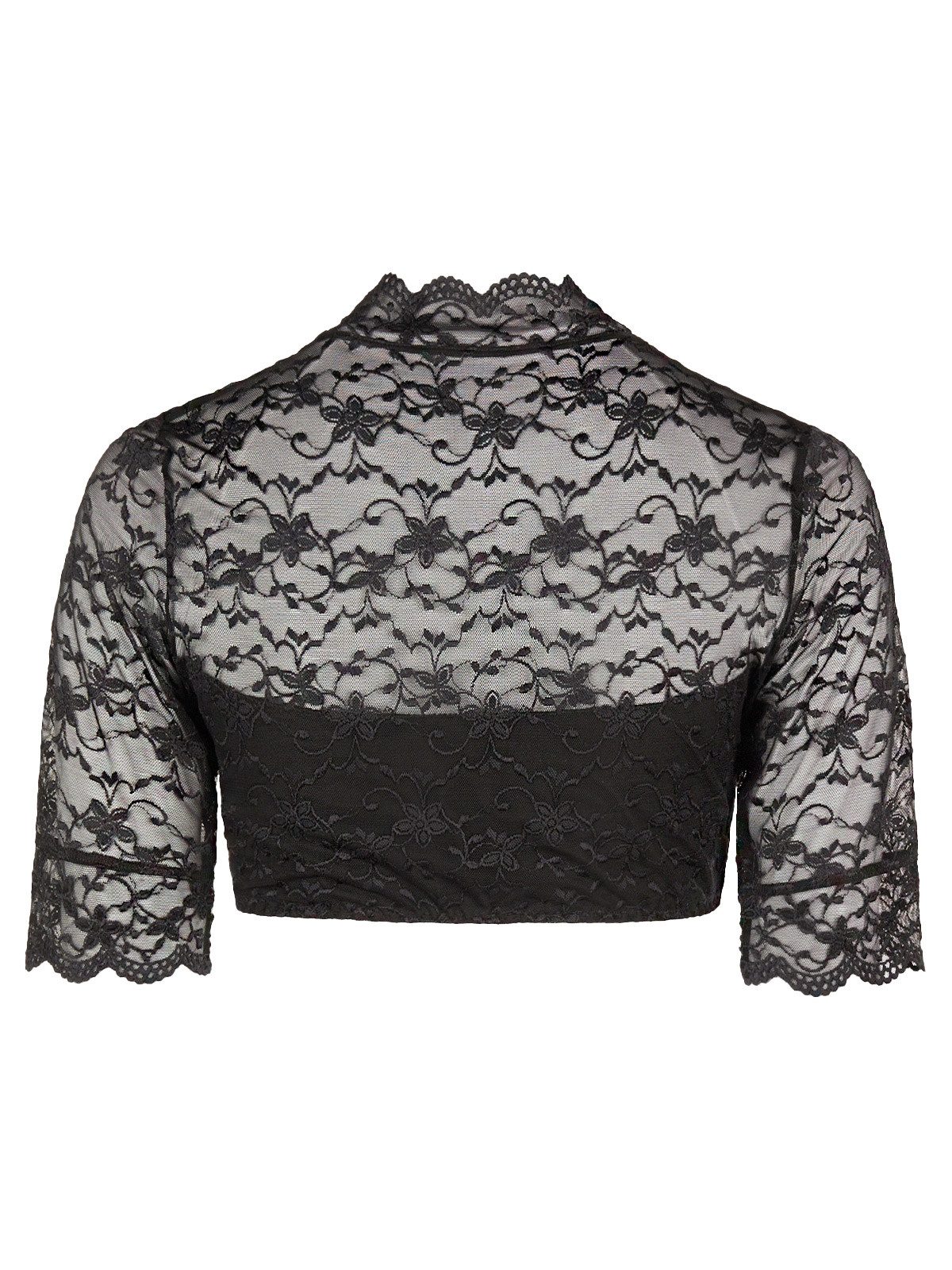 Nina Von C. Dirndlbluse Dirndlbluse halbarm Annette (Stück, 1-tlg) Kragen als stilvoller Akzent, Wellenschnitt an den Ärmelabschlüssen