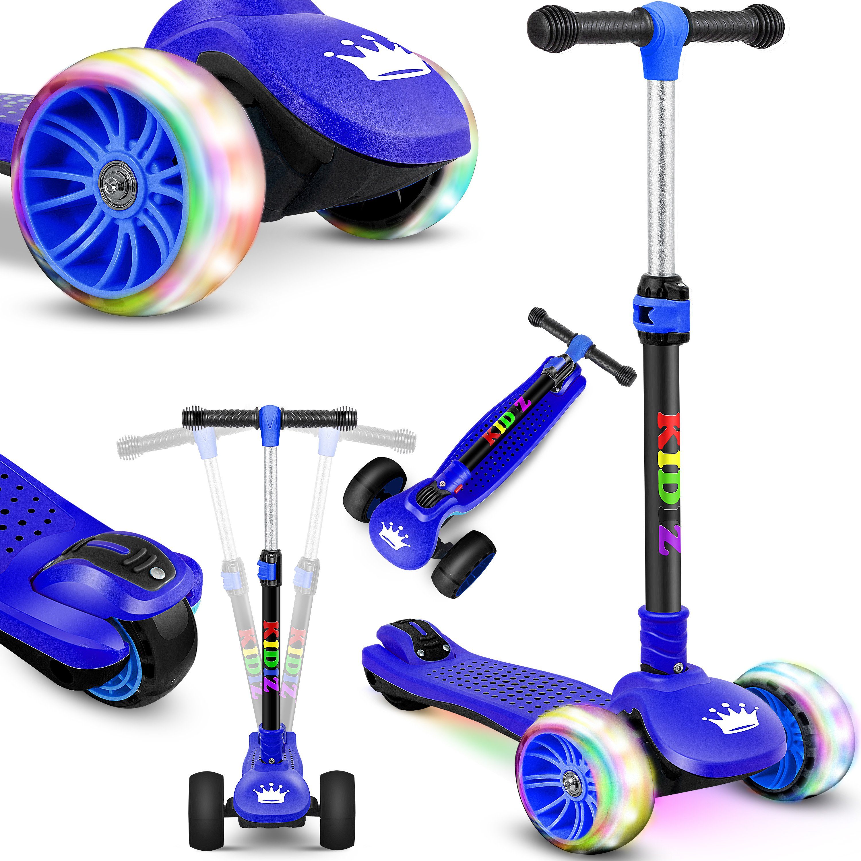 KIDIZ Cityroller, Roller Kinder Scooter X-Pro2 Dreiradscooter mit PU LED Leuchten