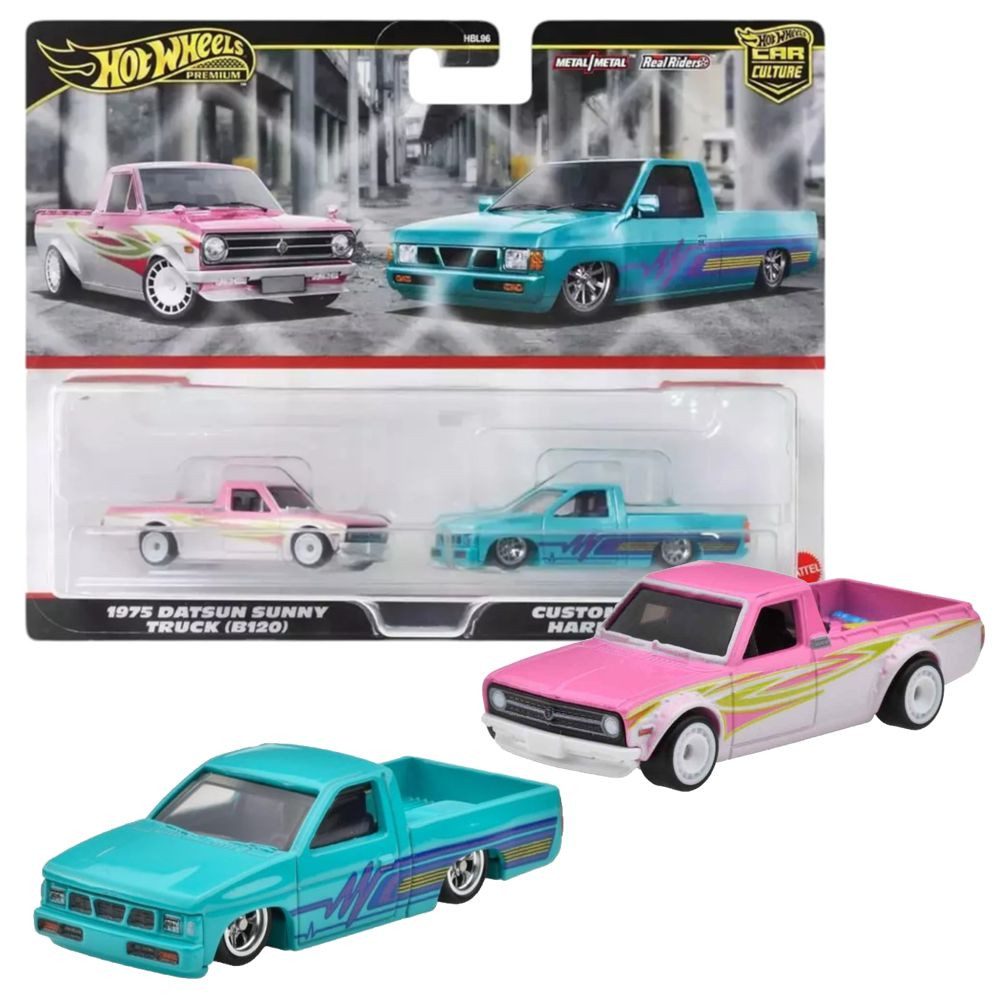 Hot Wheels Spielzeug-Rennwagen Datsun Sunny Truck & Custom Nissan Hardbody Hot Wheels Premium Auto