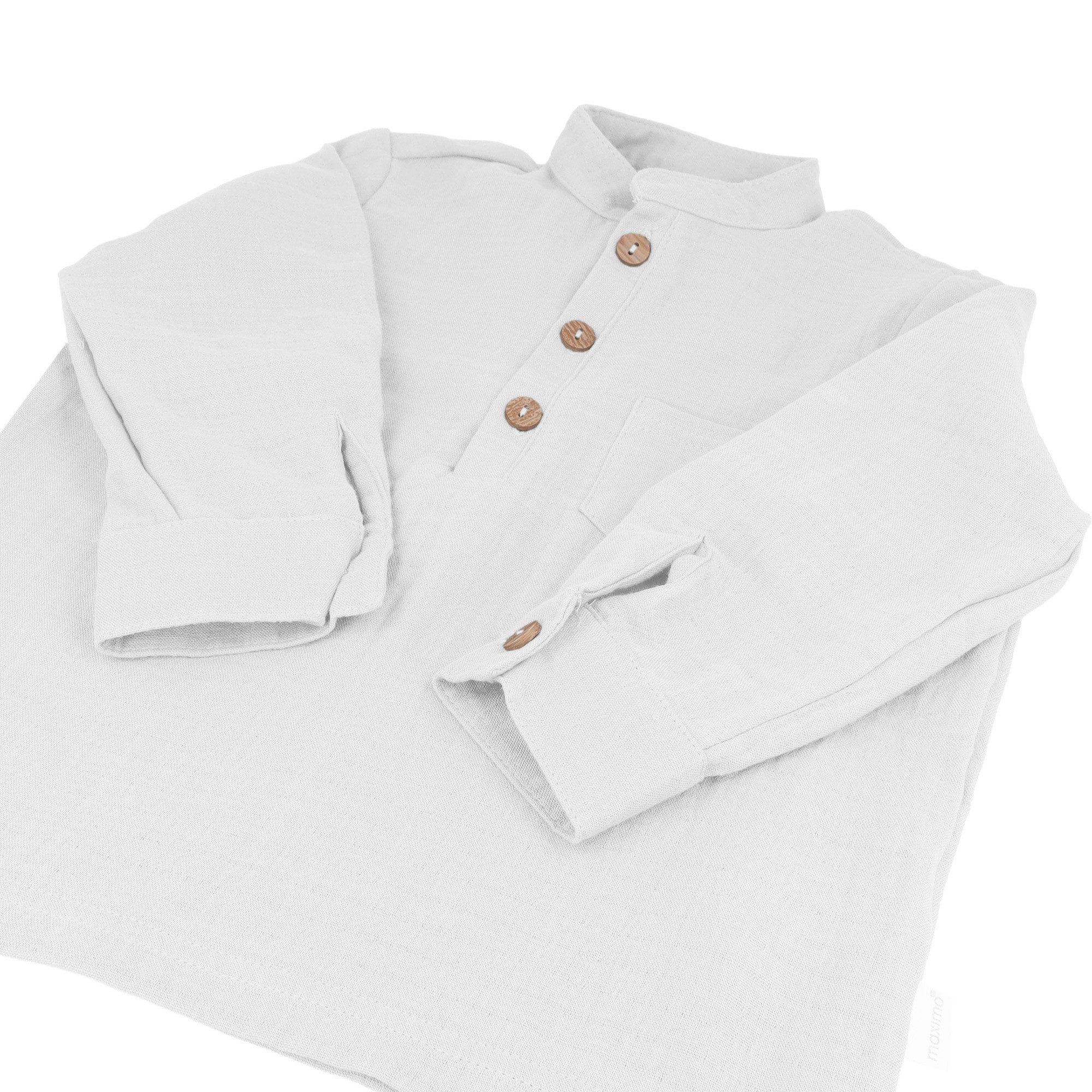 MAXIMO T-Shirt GOTS MINI BOY-Hemd, langer Arm Musselin (1-tlg)