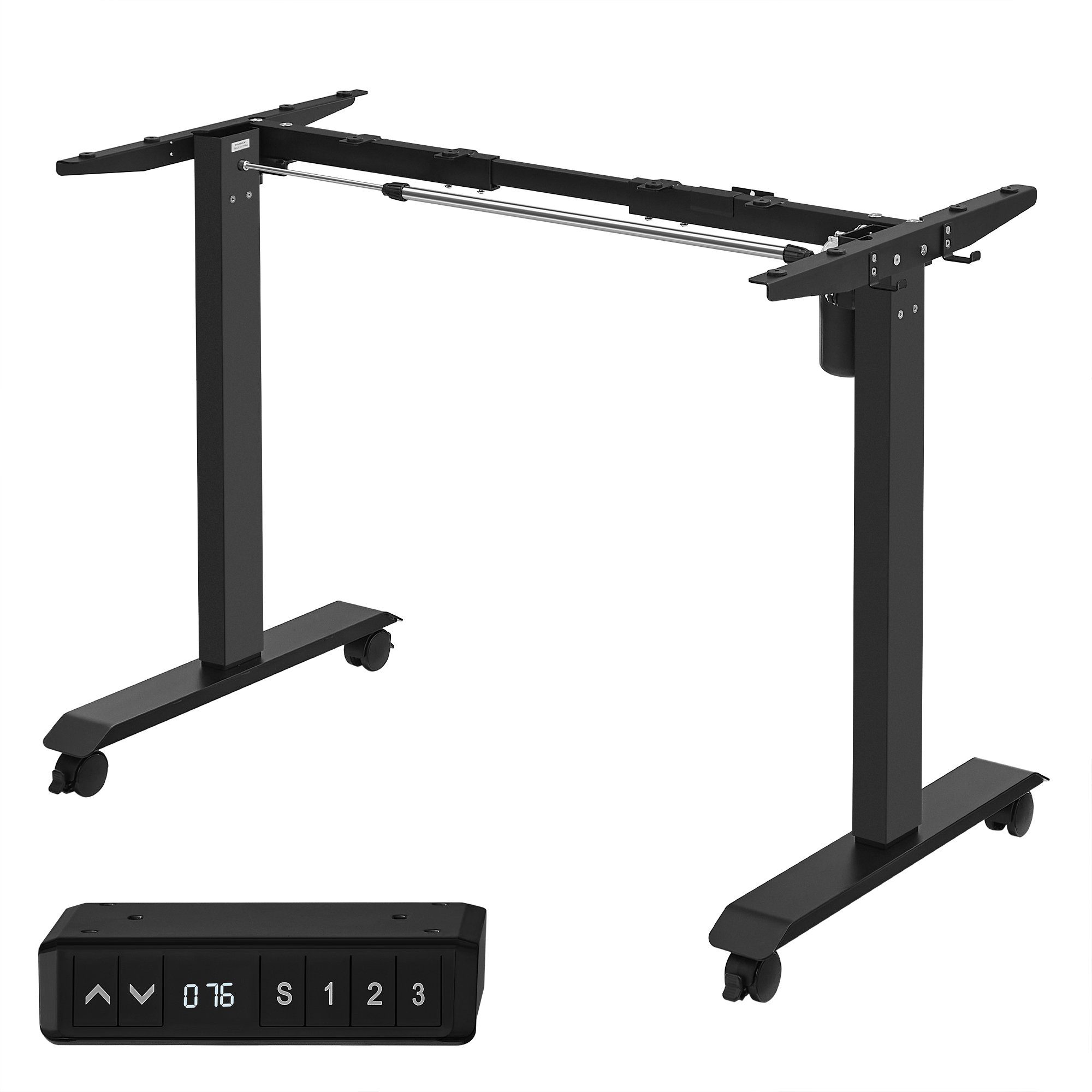 SONGMICS Schreibtisch, Computertisch Tischgestell schwarz höhenverstellbar | elektrisch schwarz