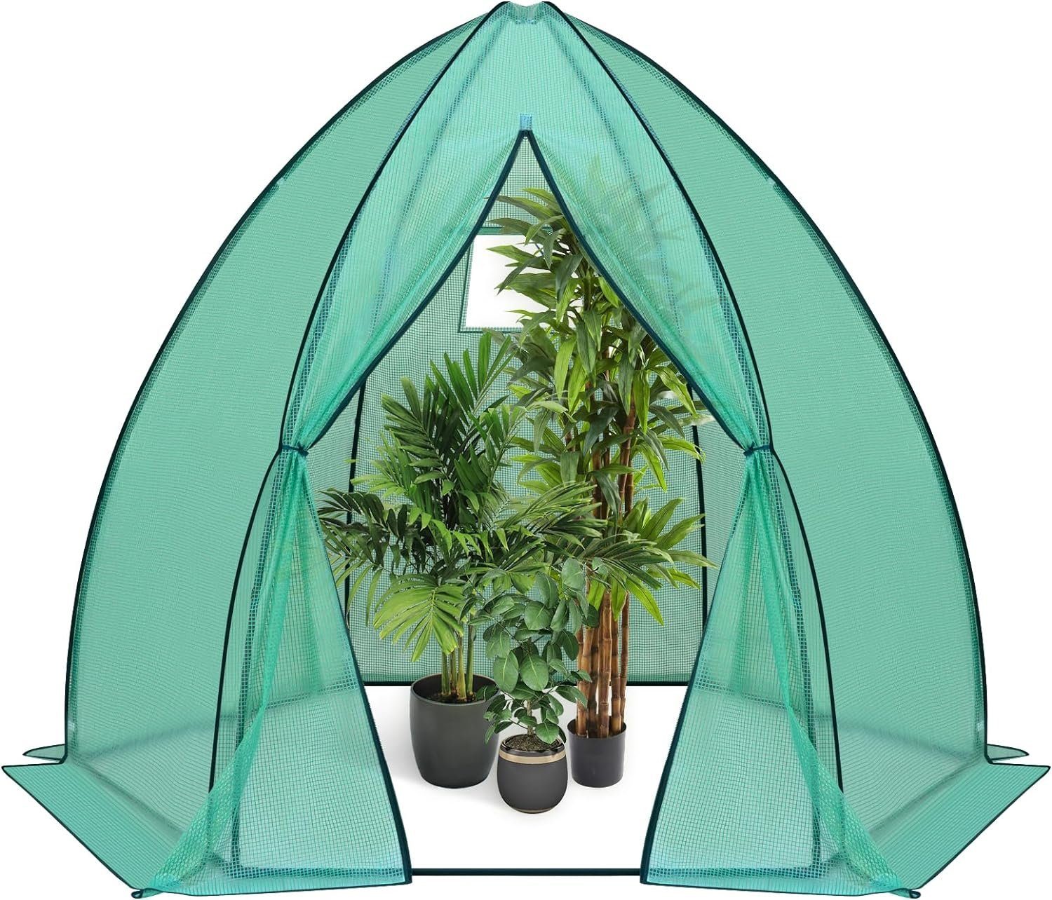 Woltu Foliengewächshaus, BxTxH: 240 x 240 x 240,00 cm, PE halbtransparente Tomatenhaus, Winterschutz