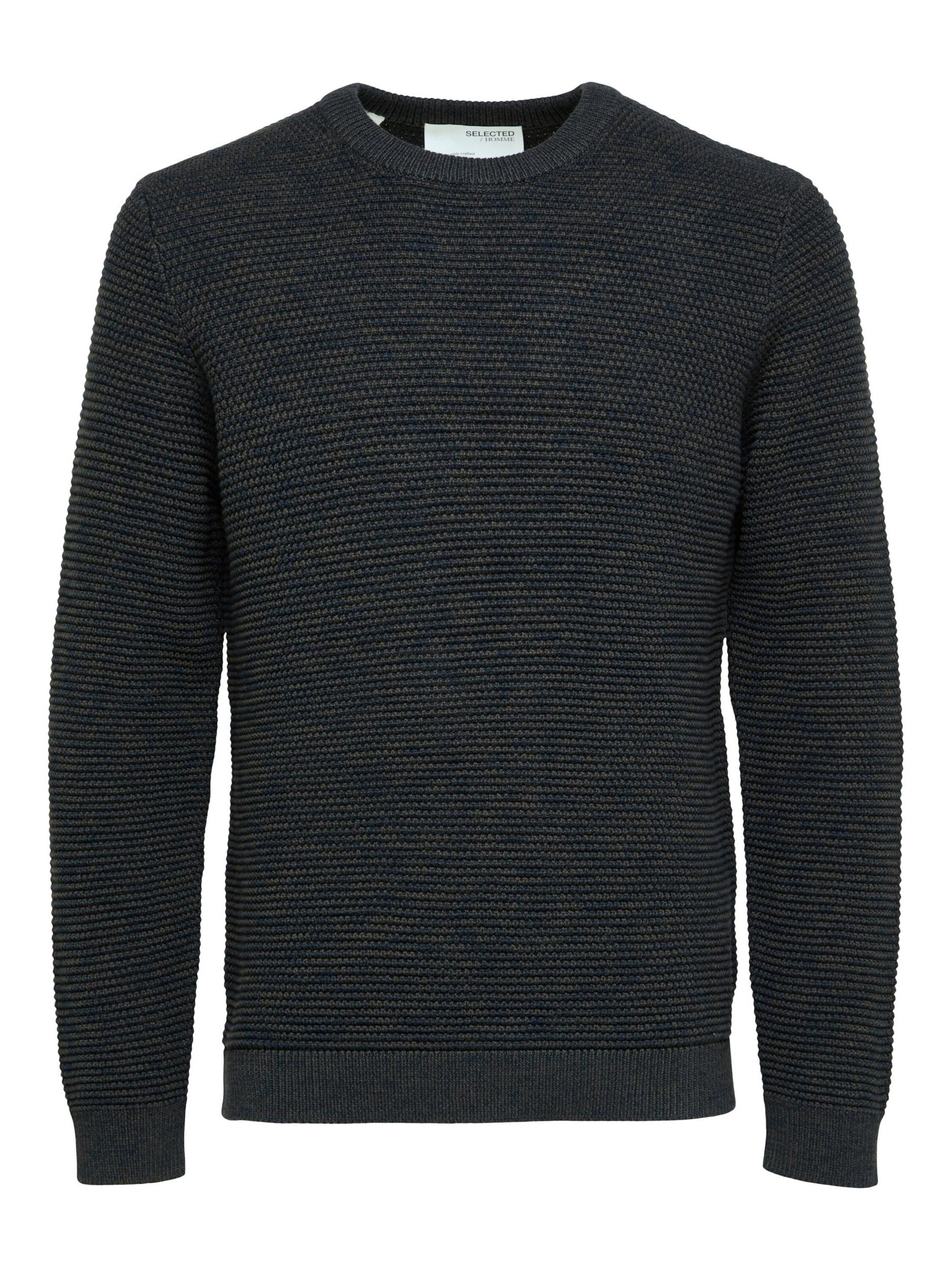 SELECTED HOMME Rundhalspullover SLHVINCE LS KNIT BUBBLE CREW NECK NOOS günstig online kaufen