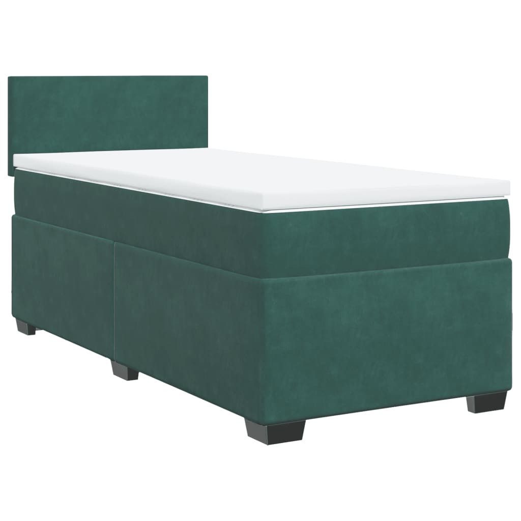 vidaXL Bett Boxspringbett mit Matratze Dunkelgrün günstig online kaufen