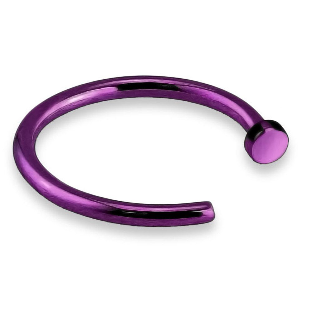 viva-adorno Nasenpiercing 0,8mm Nasenring Piercing Hoop Ring Chirurgenstahl 316L Ohrpiercing, Helix Nasenstecker Violett