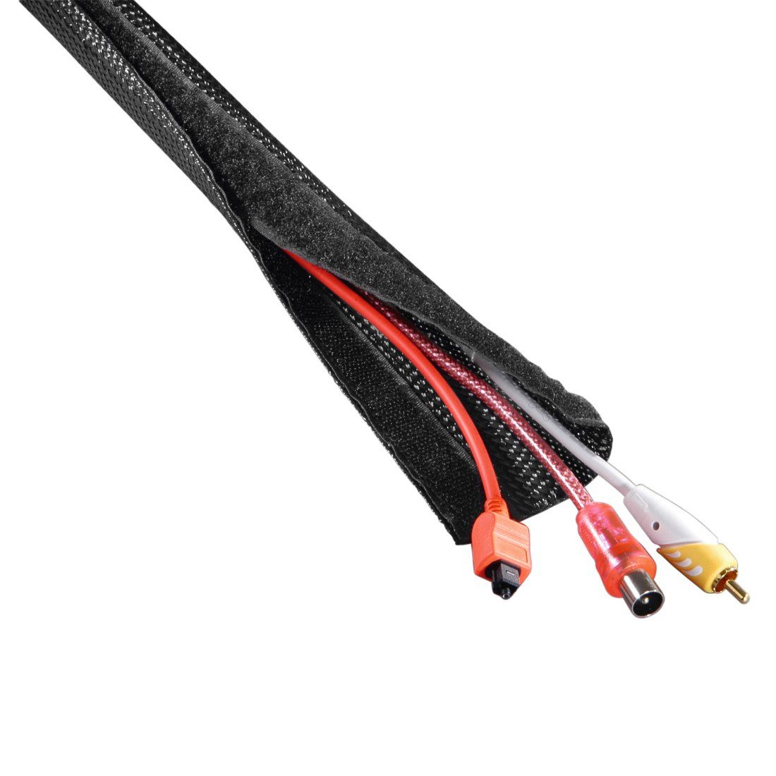 Hama Geflechtschlauch Flexibler Kabelschlauch mit Klettverschluss, 20 - 40 mm, 1,8 m