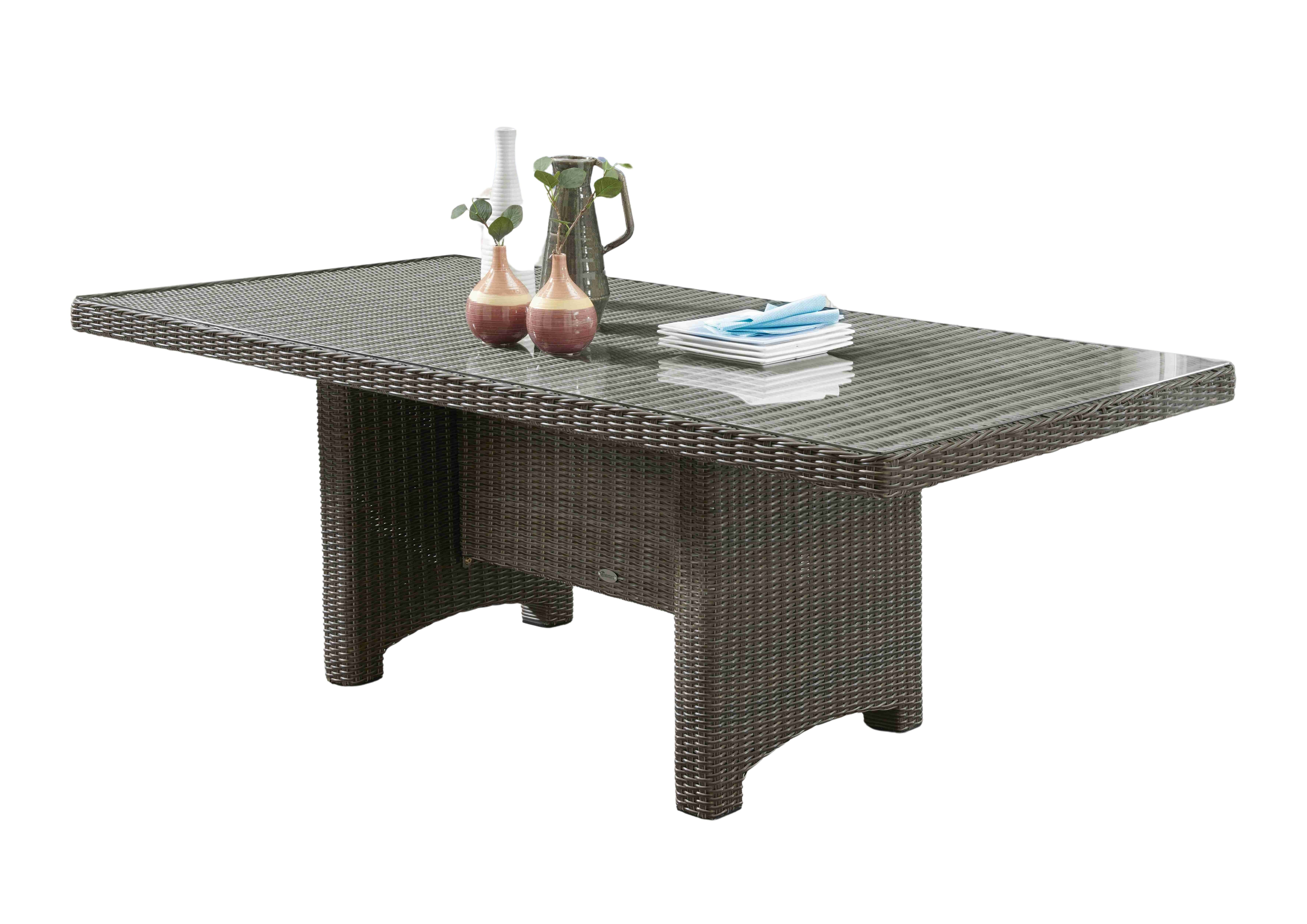 Destiny Gartentisch LUNA, 165x90/200x100 x 75 cm, rechteckig, aufgelegte Glasplatte