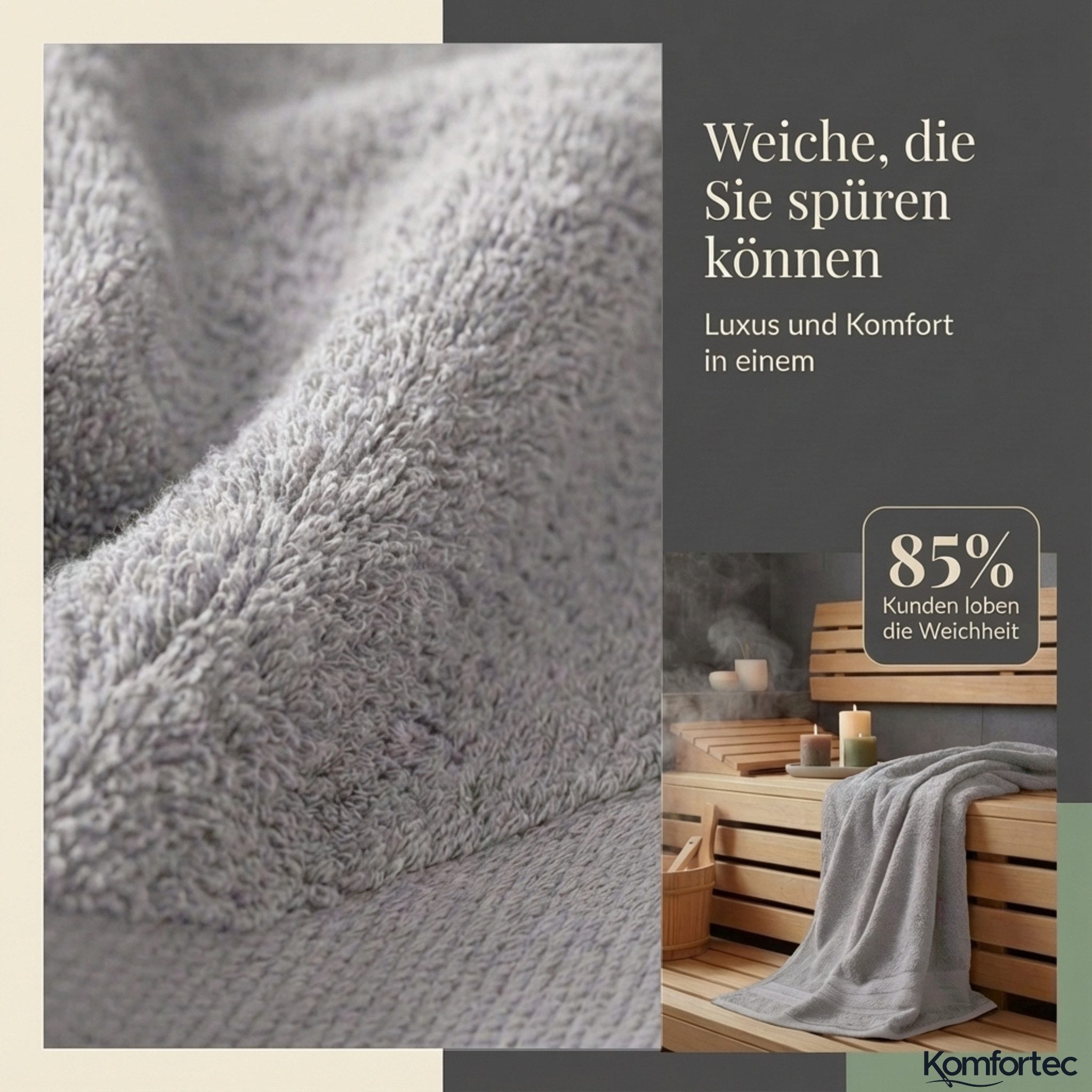 Komfortec Handtuch Set aus 100% Baumwolle, 4 Handtücher 50x100 cm und 4 Bad günstig online kaufen