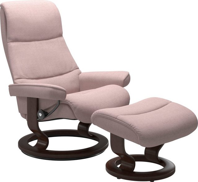 Stressless® Relaxsessel »View« (Set, Relaxsessel mit Hocker), mit Classic Base, Größe M,Gestell Braun-Otto