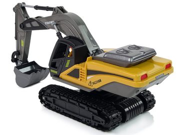 LEAN Toys Spielzeug-Auto Ferngesteuert RC Bagger Geräusche Baufahrzeug Baustelle Spielzeug