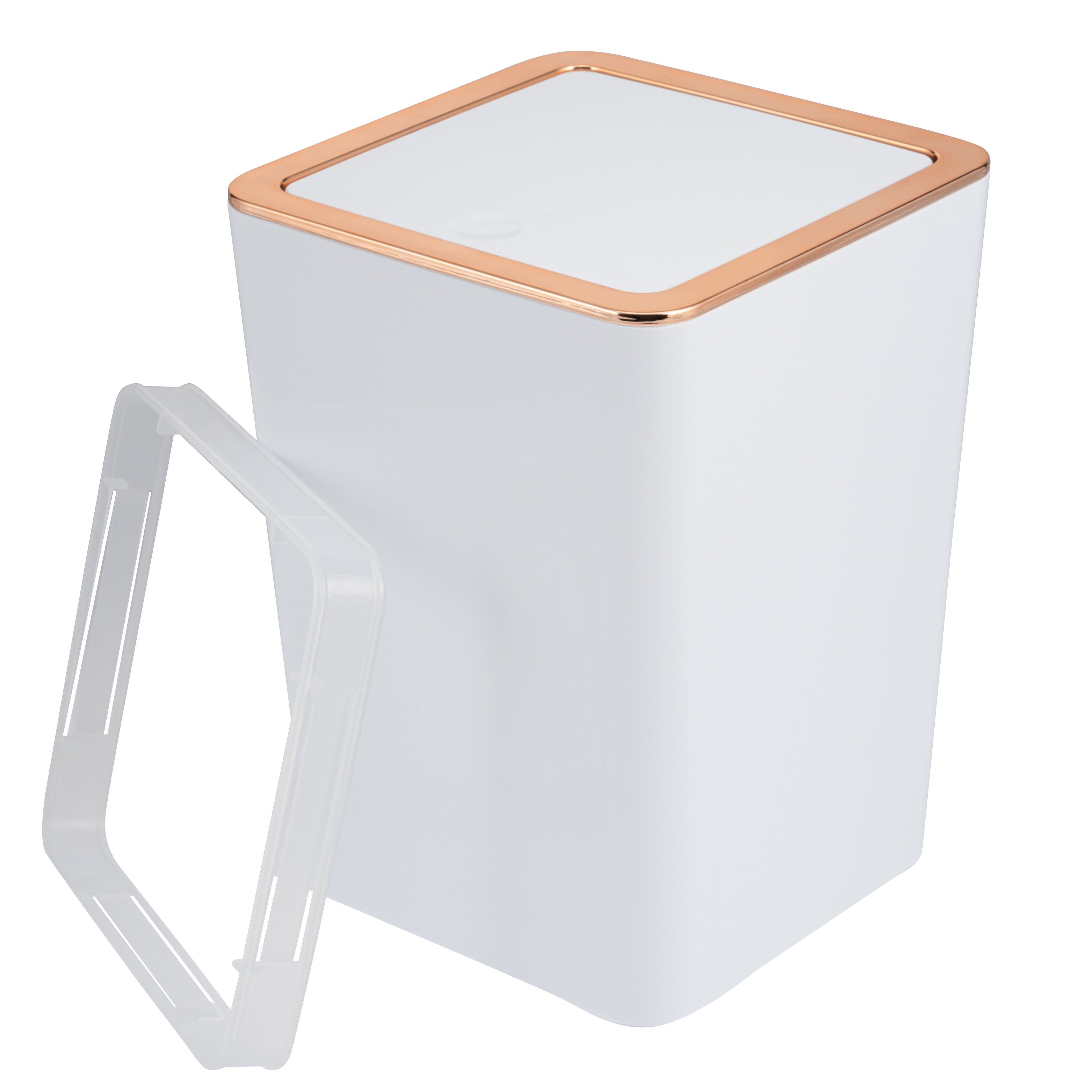 bremermann Kosmetikeimer Bad-Serie SAVONA - Kosmetikeimer quadratisch, 6 Liter, weiß-rosegold
