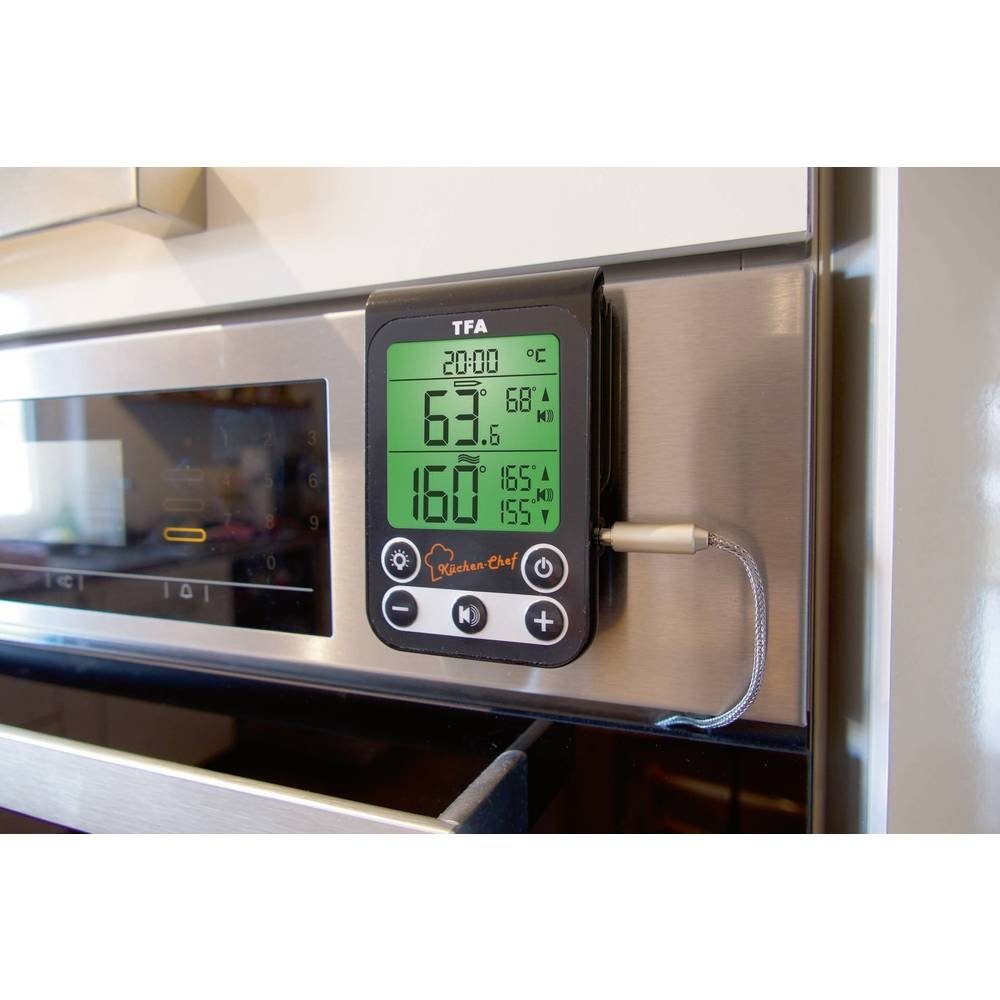 TFA Dostmann Grillkamin Digitales Grill-Braten-/Ofenthermometer Küchen-Chef 14.1512.01