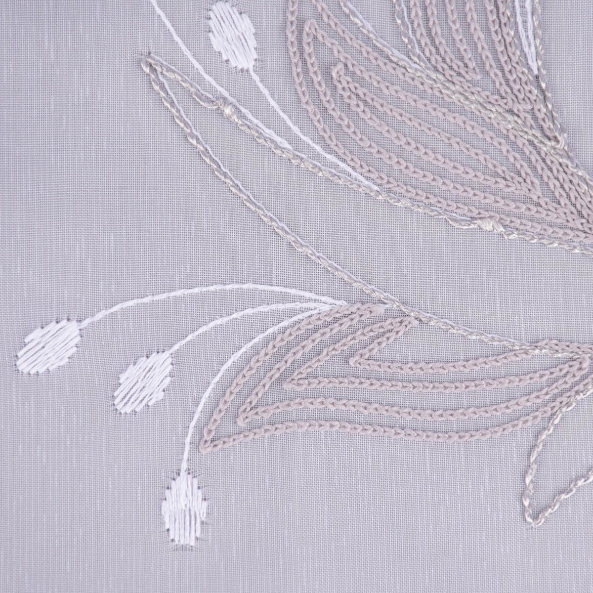 SCHÖNER LEBEN. Meterware Gardinenstoff Gardinenstores Stickerei Voile Blätter Blüten raumhoch, leicht perforiert, Stickerei/Stickstoff, bestickt, mit Bleiband, pflegeleicht