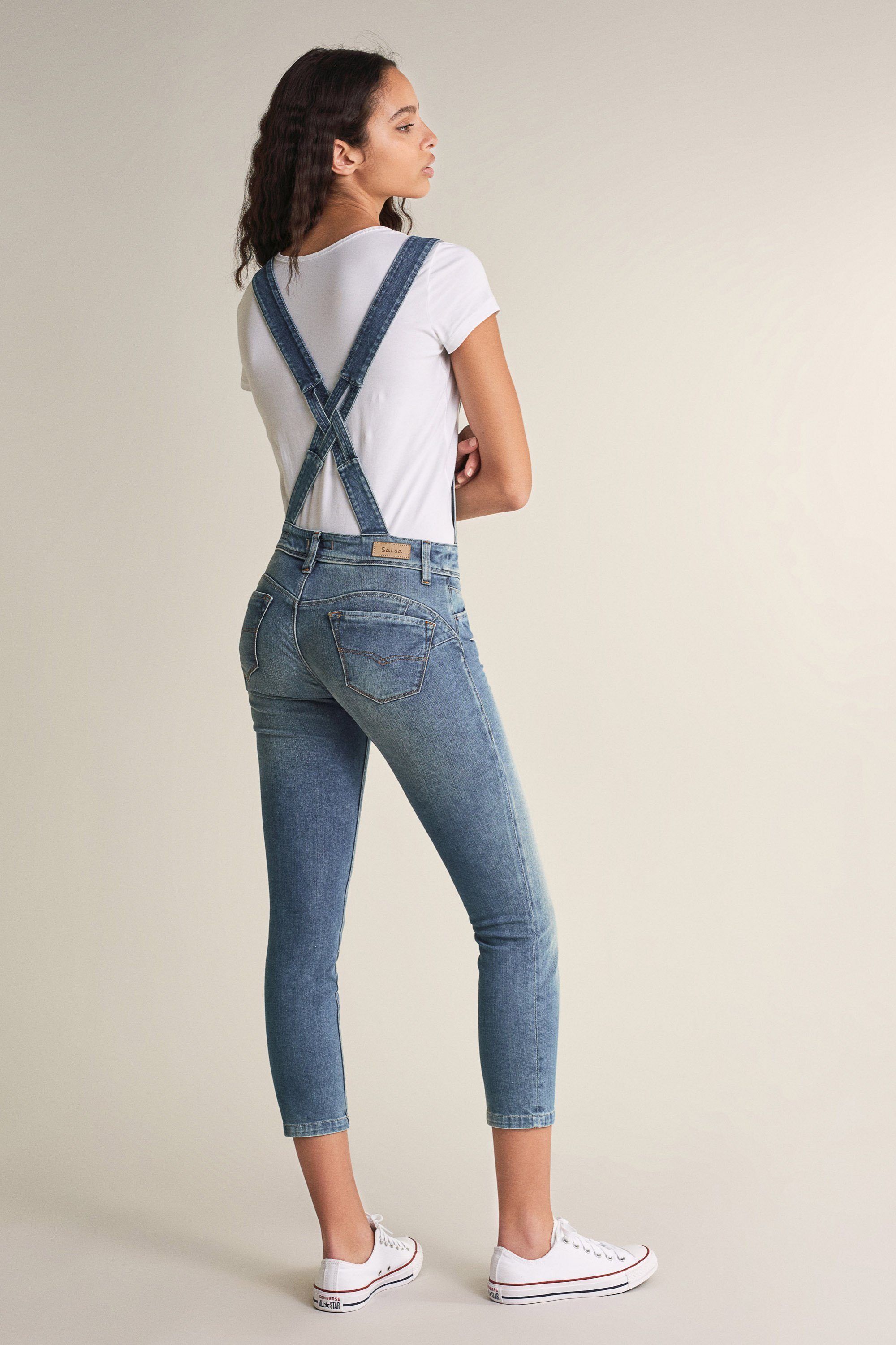 blue UP SALSA CAPRI JEANS Stretch-Jeans Salsa 124914.8503 out PUSH OVERALL washed WONDER