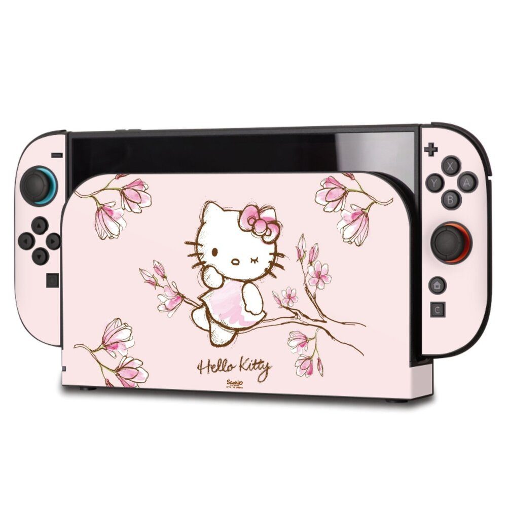 DeinDesign Konsolen-Cover Hello Kitty Fanartikel Hanami Hello Kitty - Magnolia, Nintendo Switch 2 Skin Aufkleber Sticker Folie