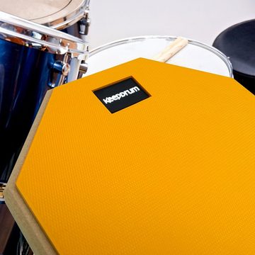 keepdrum Schlagzeug Übungspad Orange 8 Zoll mit Stativ und Sticks