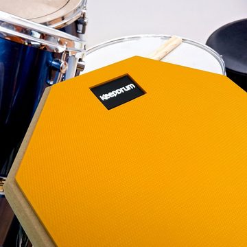 keepdrum Schlagzeug keepdrum Übungspad Orange mit Drumsticks Schwarz