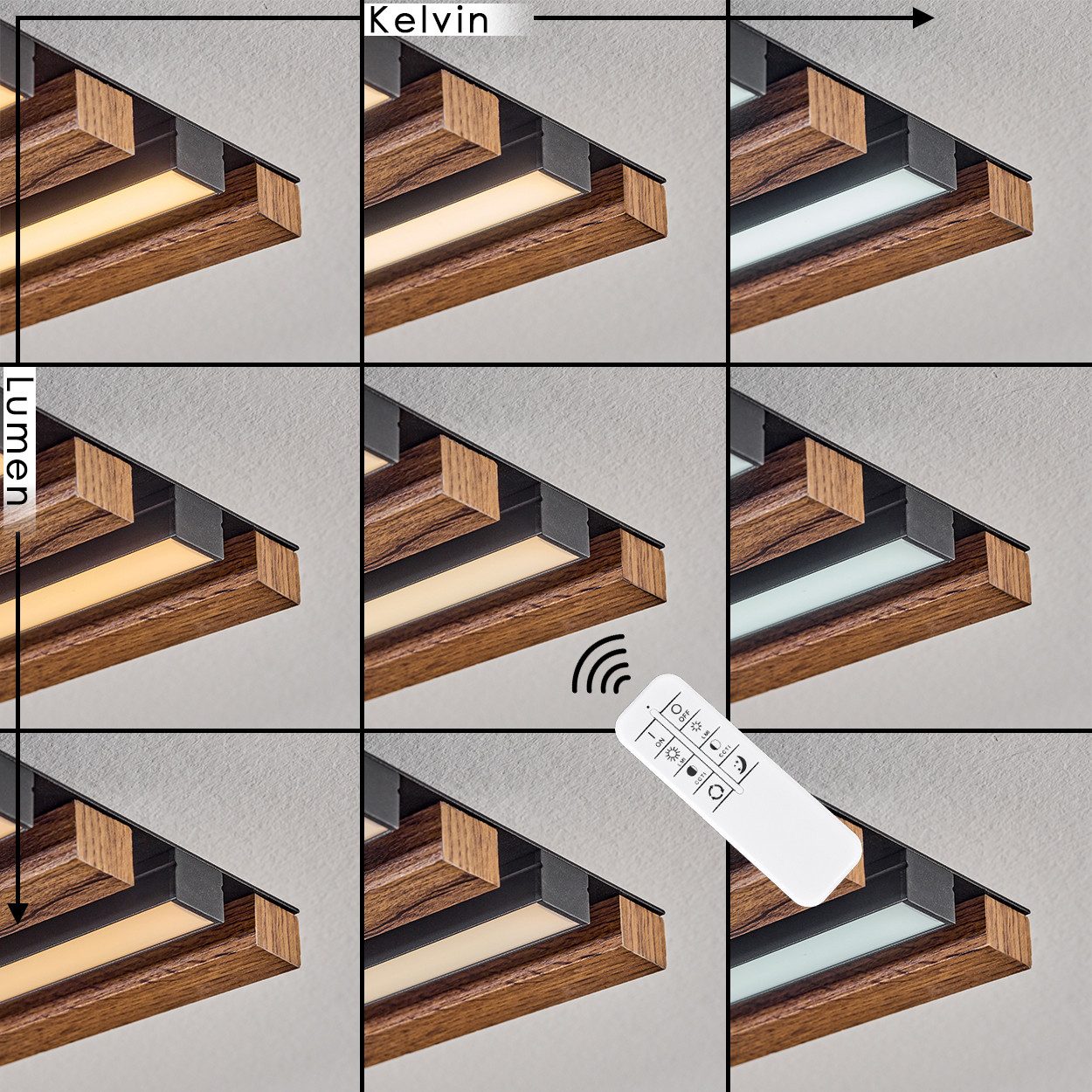 hofstein Deckenleuchte dimmbare Deckenlampe aus Metall/MDF/Kunststoff in We günstig online kaufen